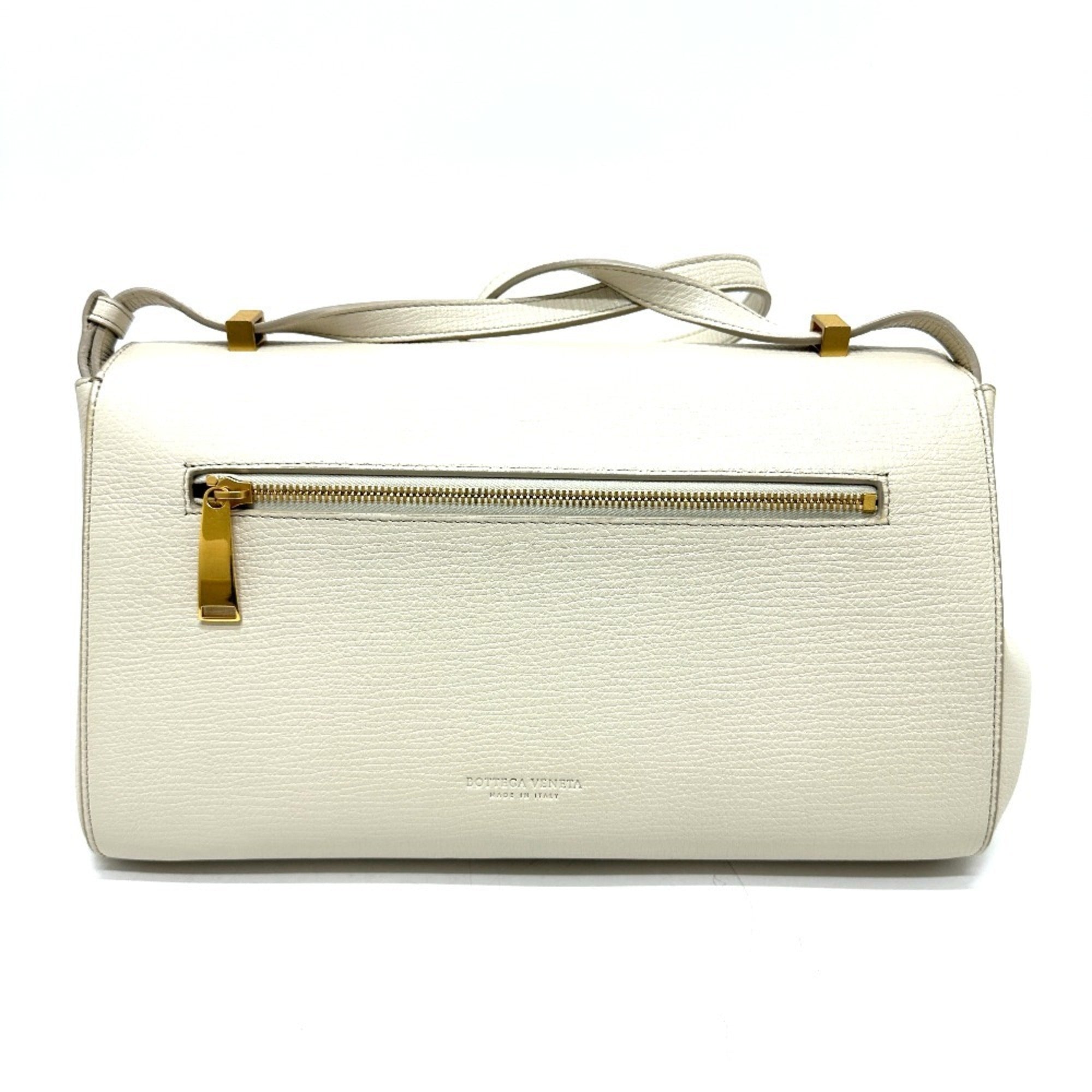 Bottega Veneta Ivory White Leather Shoulder Bag