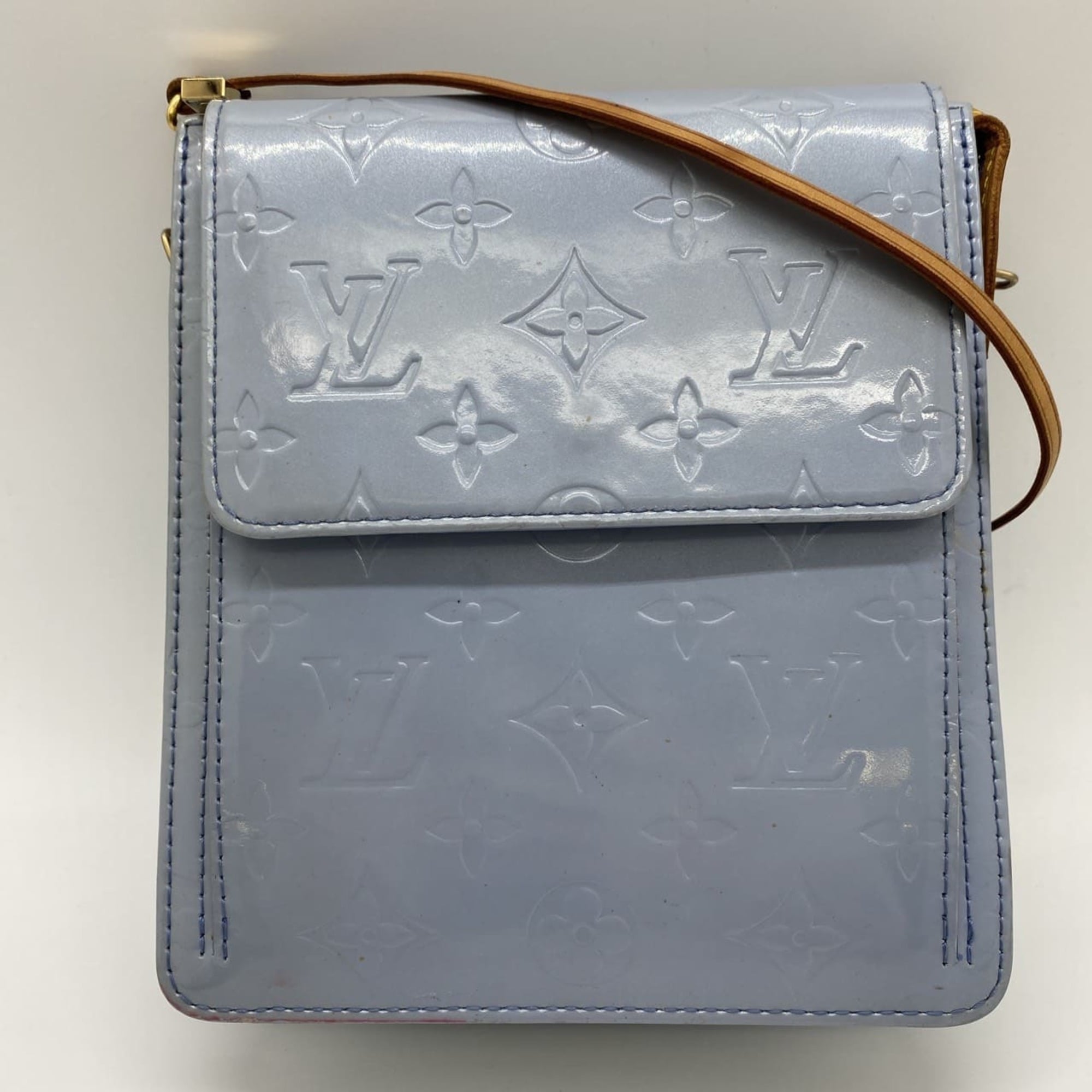 Louis Vuitton Blue Monogram Vernis Pochette Shoulder Bag
