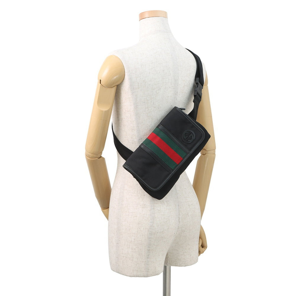 Gucci Black Canvas Pouch Sling Bag (Pre-Owned)