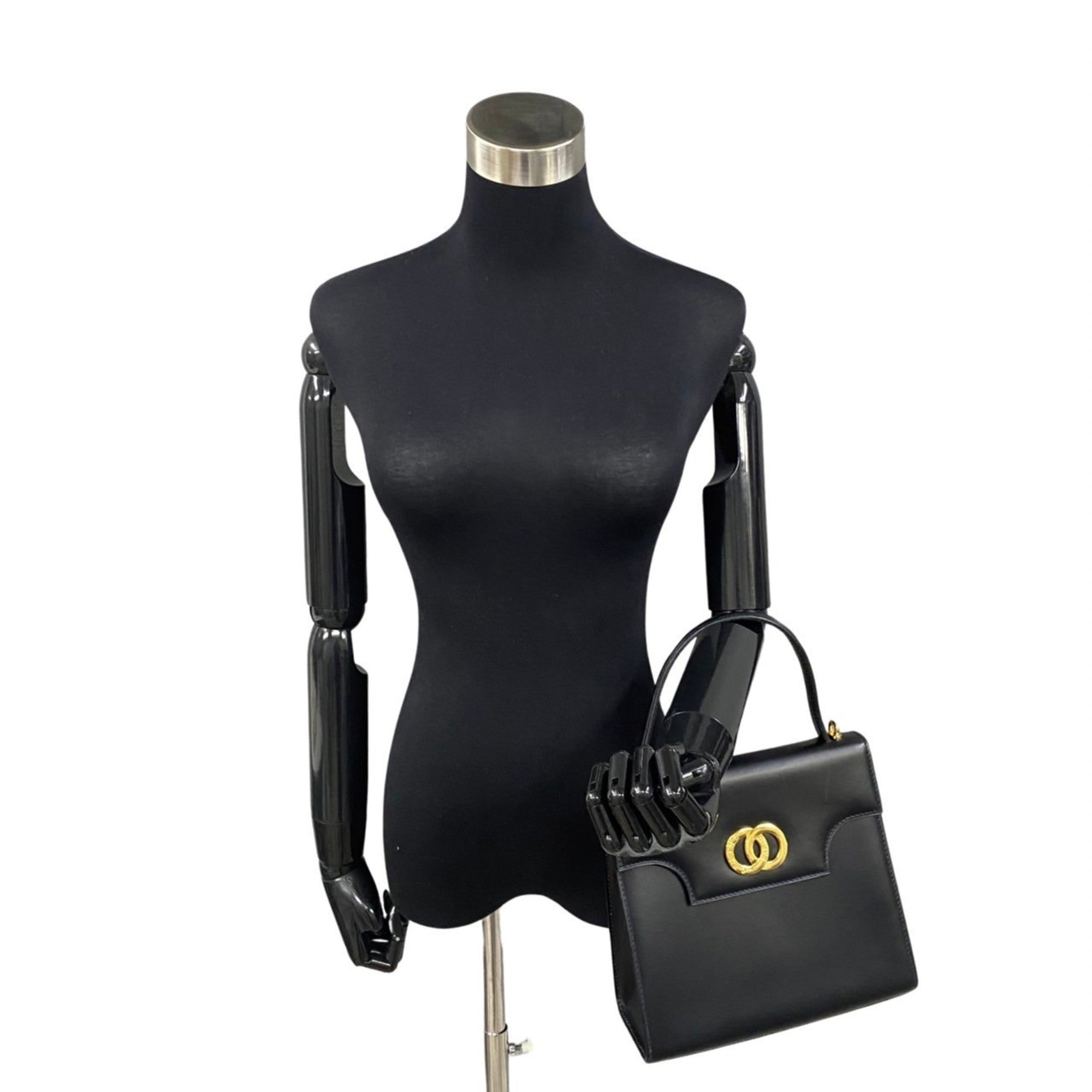 Celine Navy Leather Handbag Shoulder Bag Tote Bag