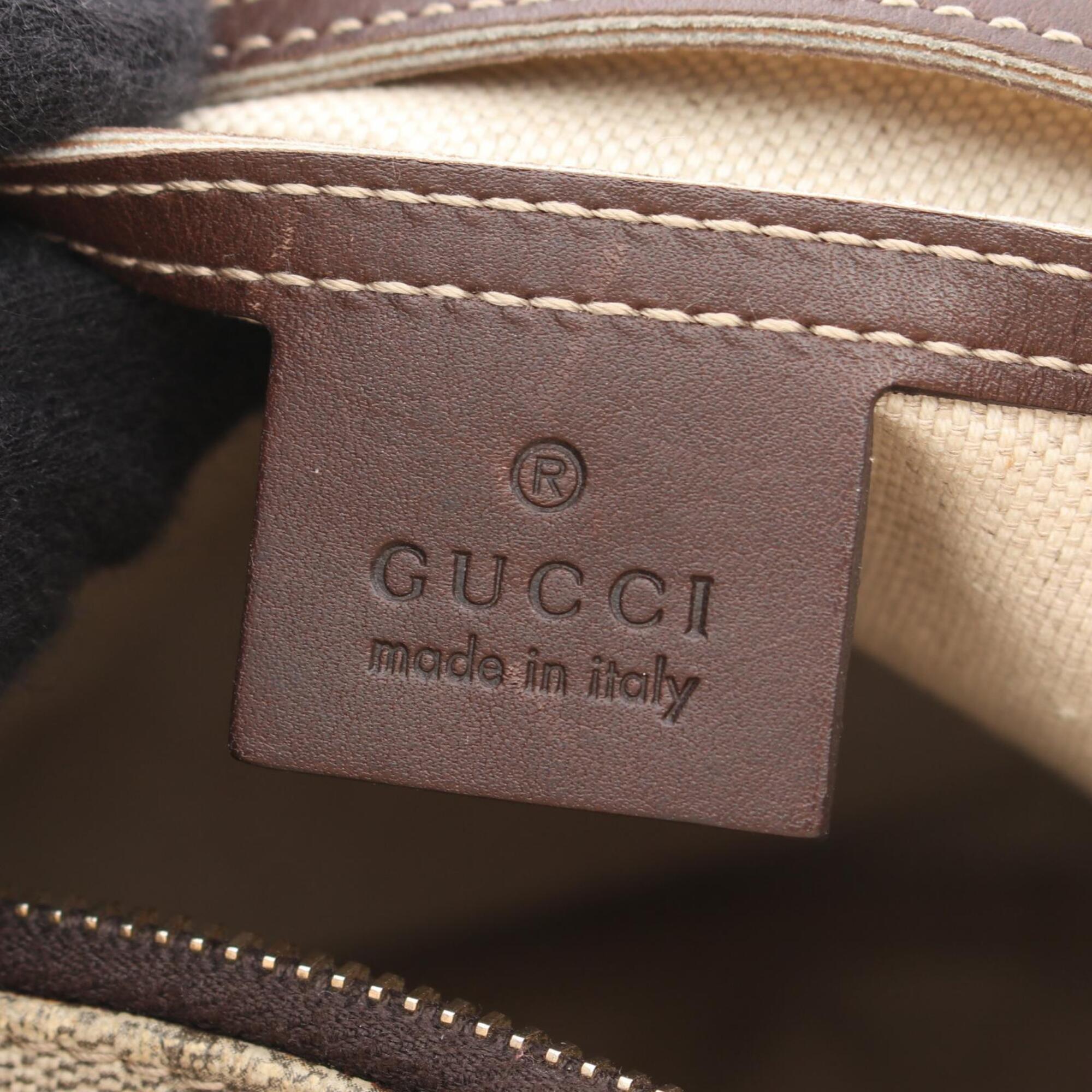 Gucci Beige Brown Pvc Leather Handbag Shoulder Bag (Pre-Owned)