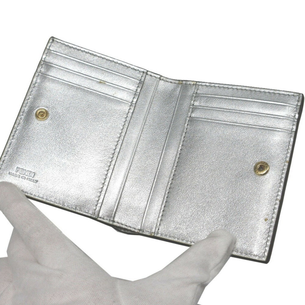 Fendi Silver Leather Wallet (Bi-Fold)