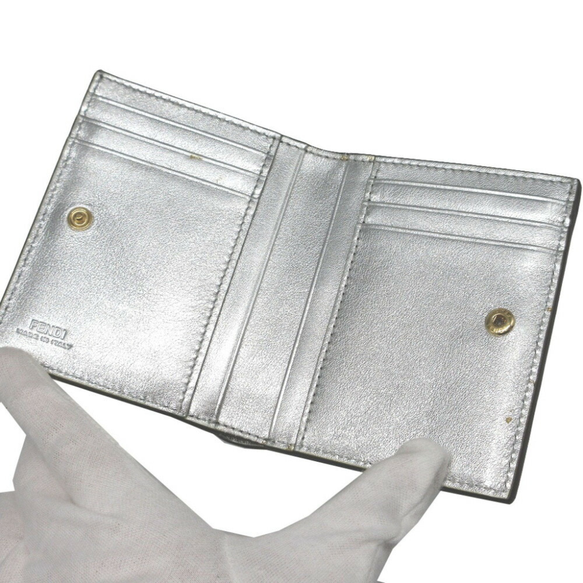 Fendi Silver Leather Wallet (Bi-Fold)