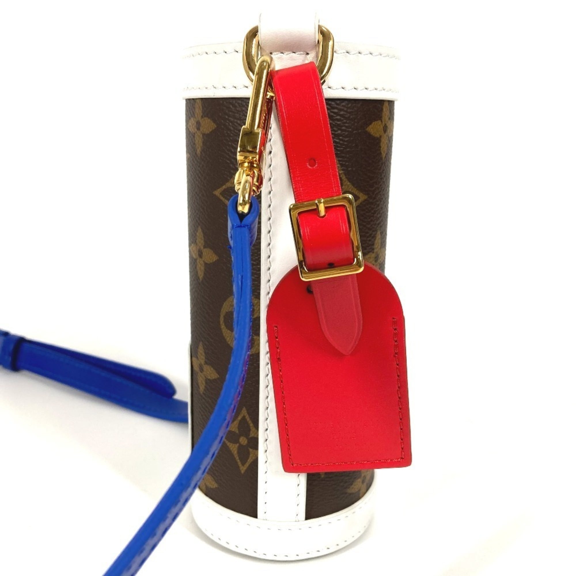 Louis Vuitton Blue Brown Monogram Red Color White Monogram Pochette Shoulder Bag