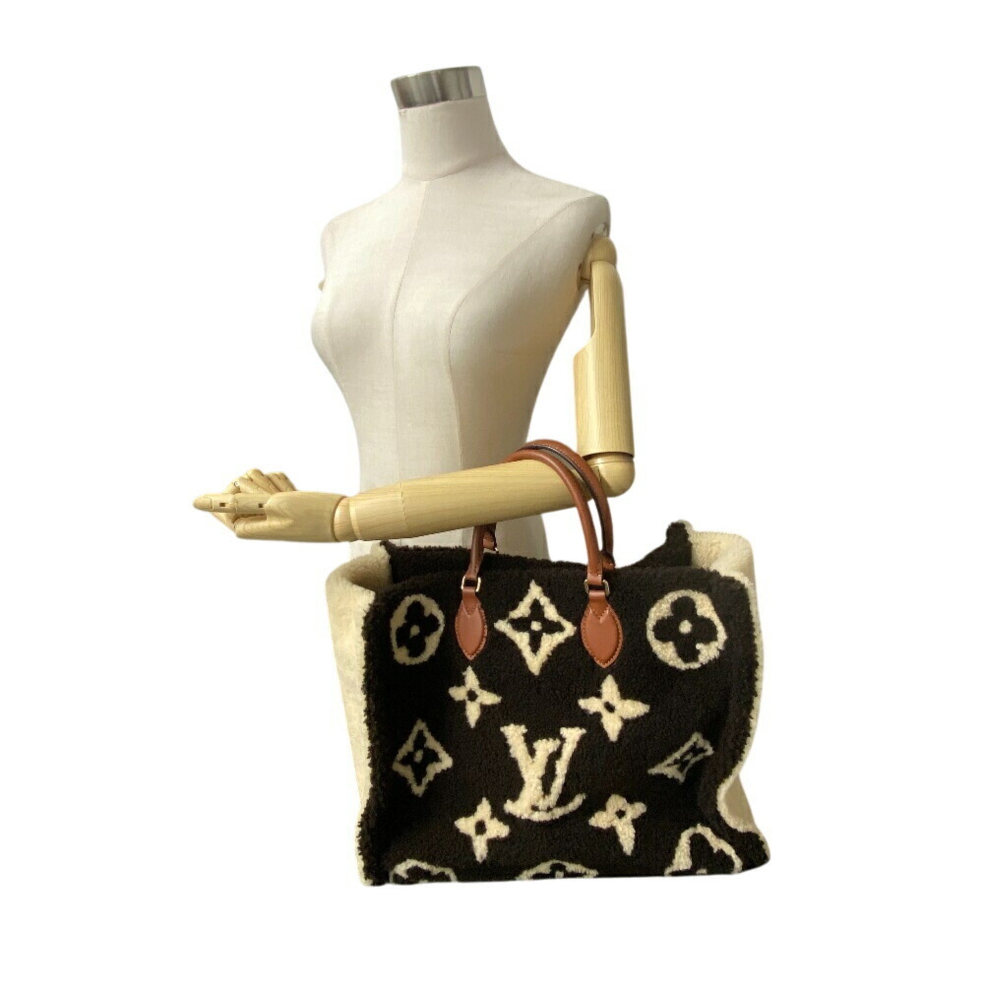 Louis Vuitton Brown Ivory Leather Handbag