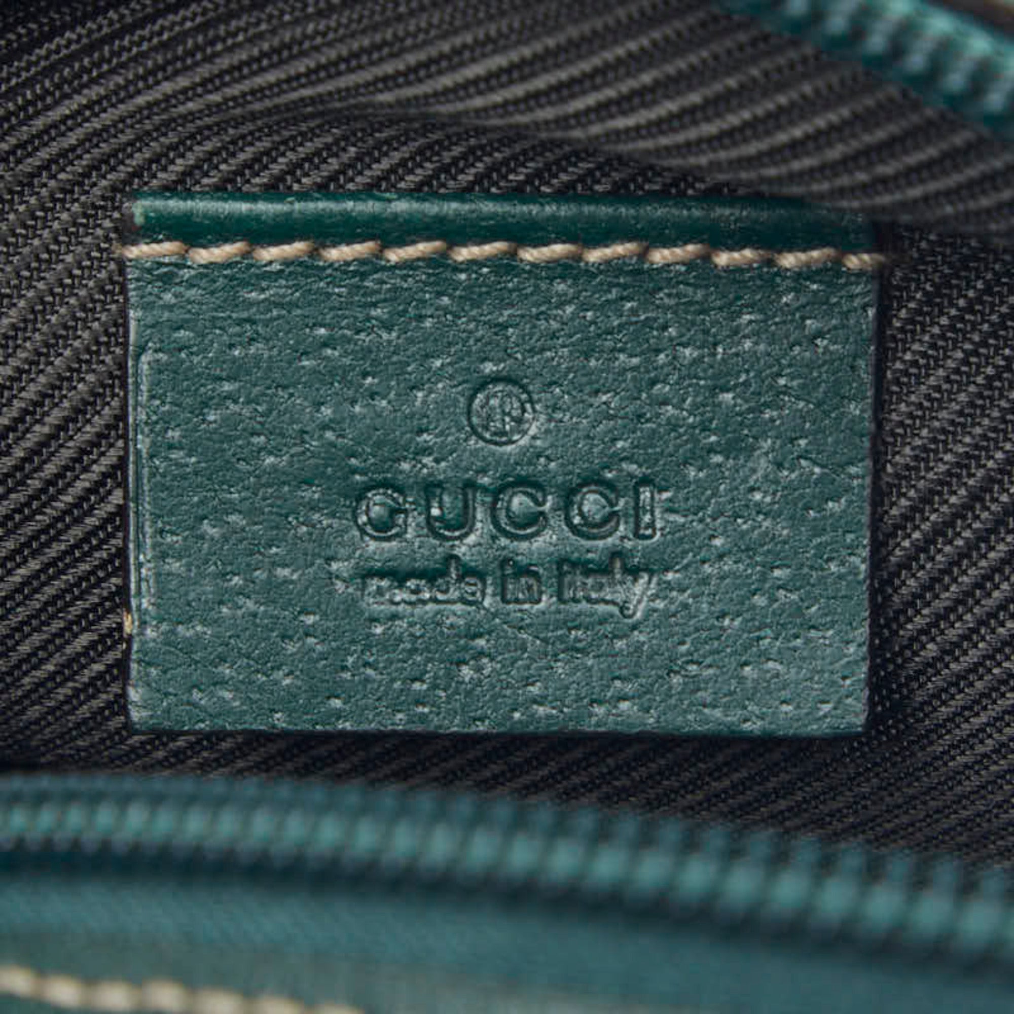 Gucci Gg Canvas Beige Green Gg Canvas Leather Handbag (Pre-Owned)