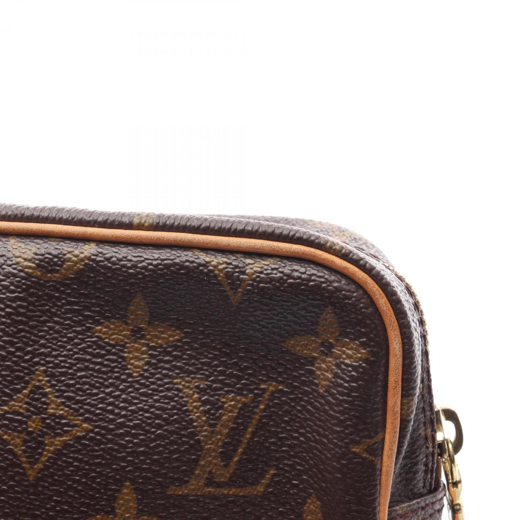 Louis Vuitton Brown Coated Canvas Leather Shoulder Bag