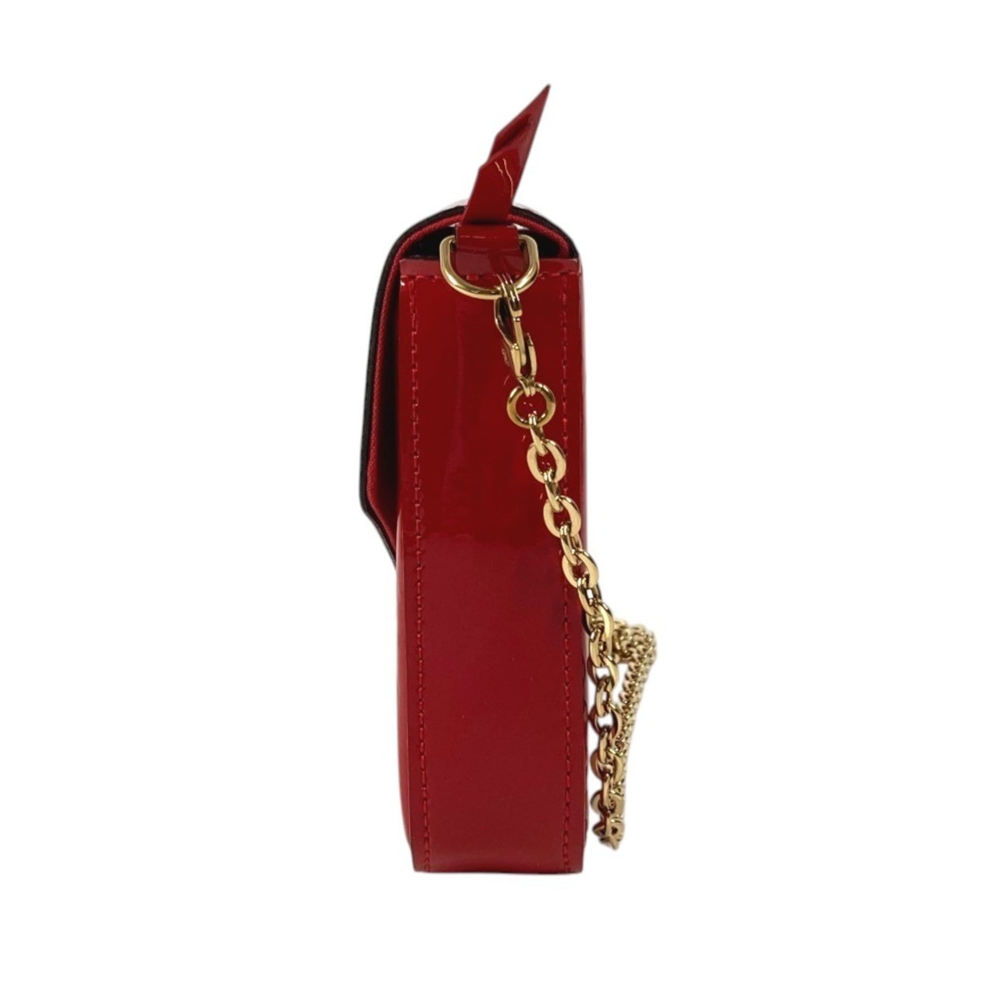 Louis Vuitton Red Color Monogram Vernis Canvas Clutch Bag Pochette Shoulder Bag