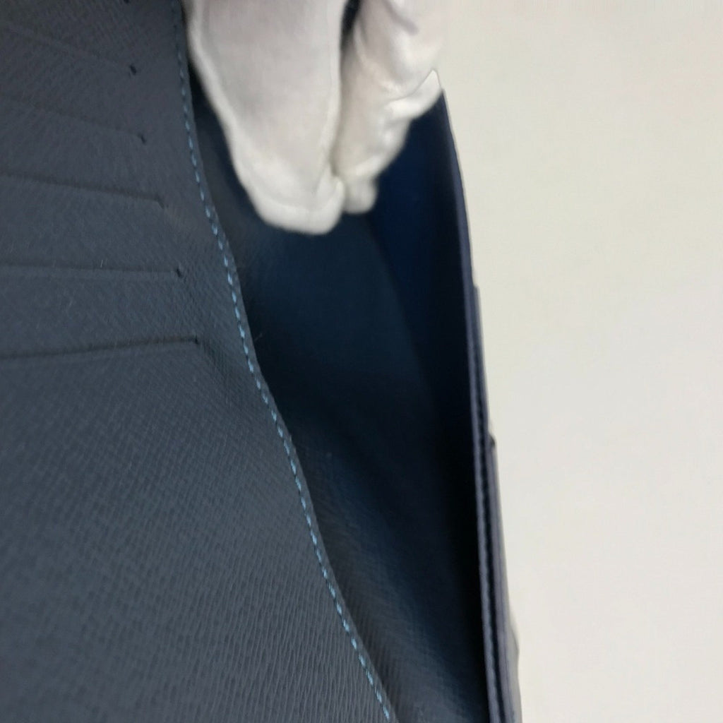 Louis Vuitton Taiga Blue Ocean Taiga Leather Long Wallet