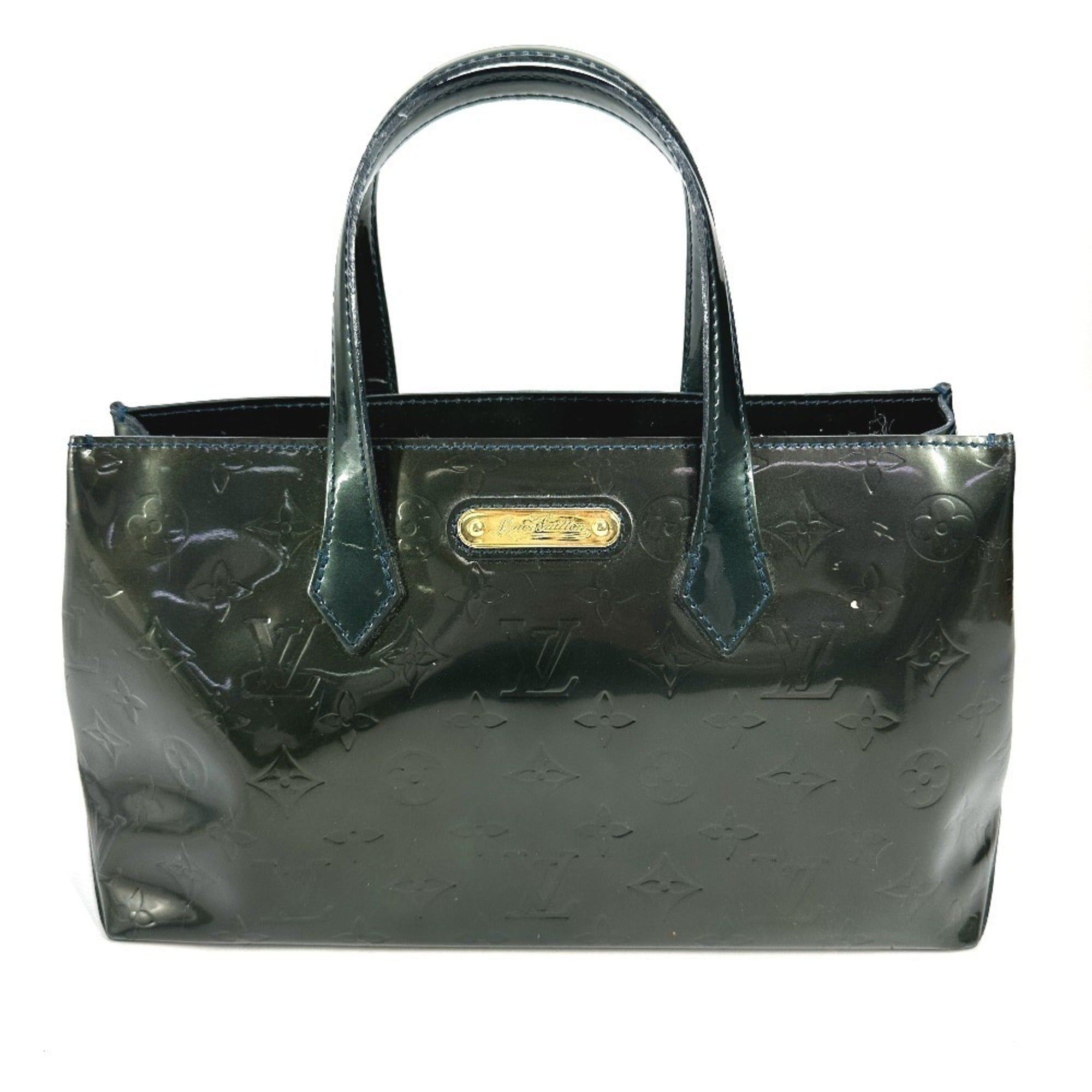 Louis Vuitton Monogram Vernis Blue Nuit Green Monogram Vernis Handbag Tote Bag