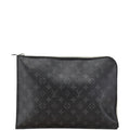 Louis Vuitton Monogram Eclipse Black Monogram Eclipse White Pvc Leather Clutch Bag Pochette