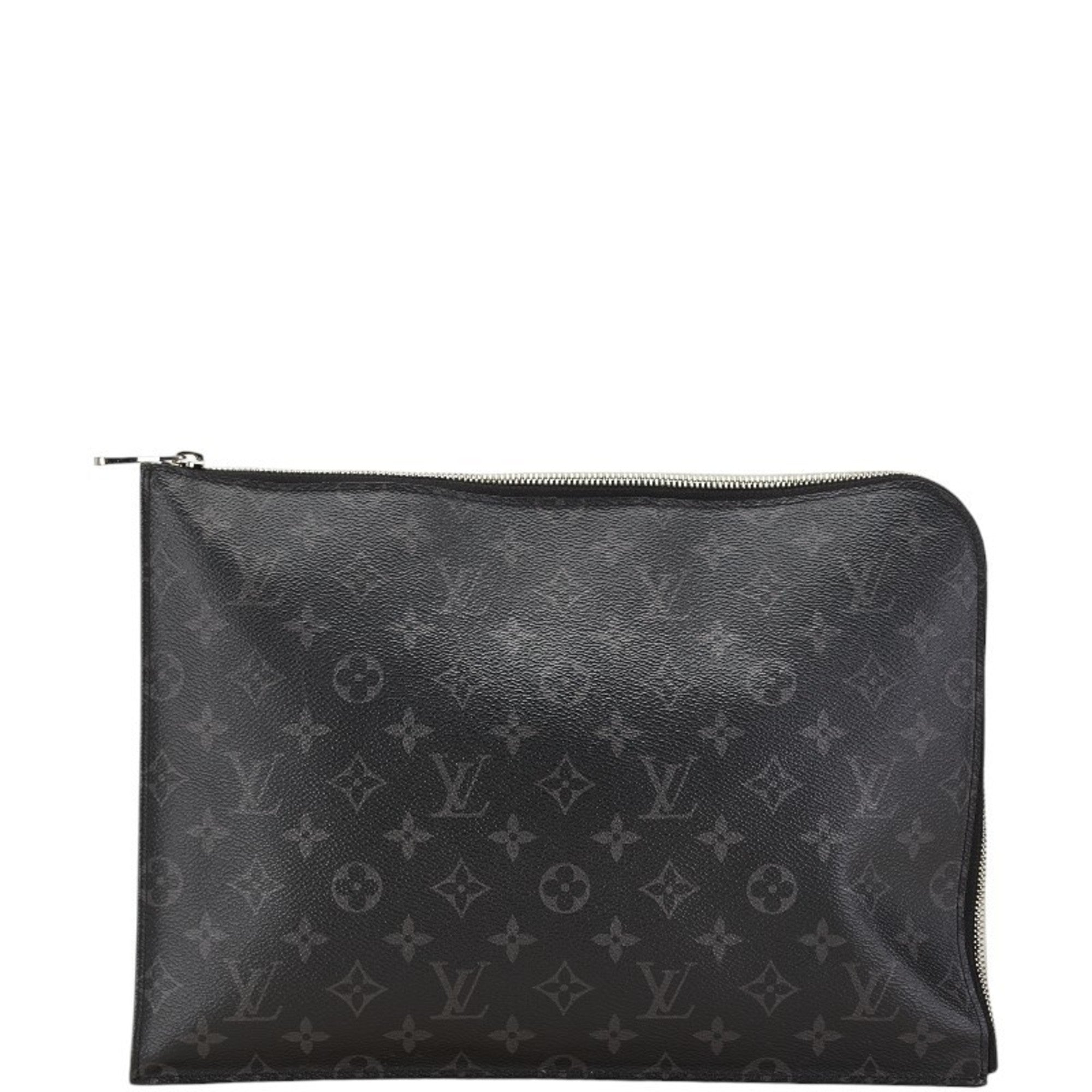 Louis Vuitton Monogram Eclipse Black Monogram Eclipse White Pvc Leather Clutch Bag Pochette