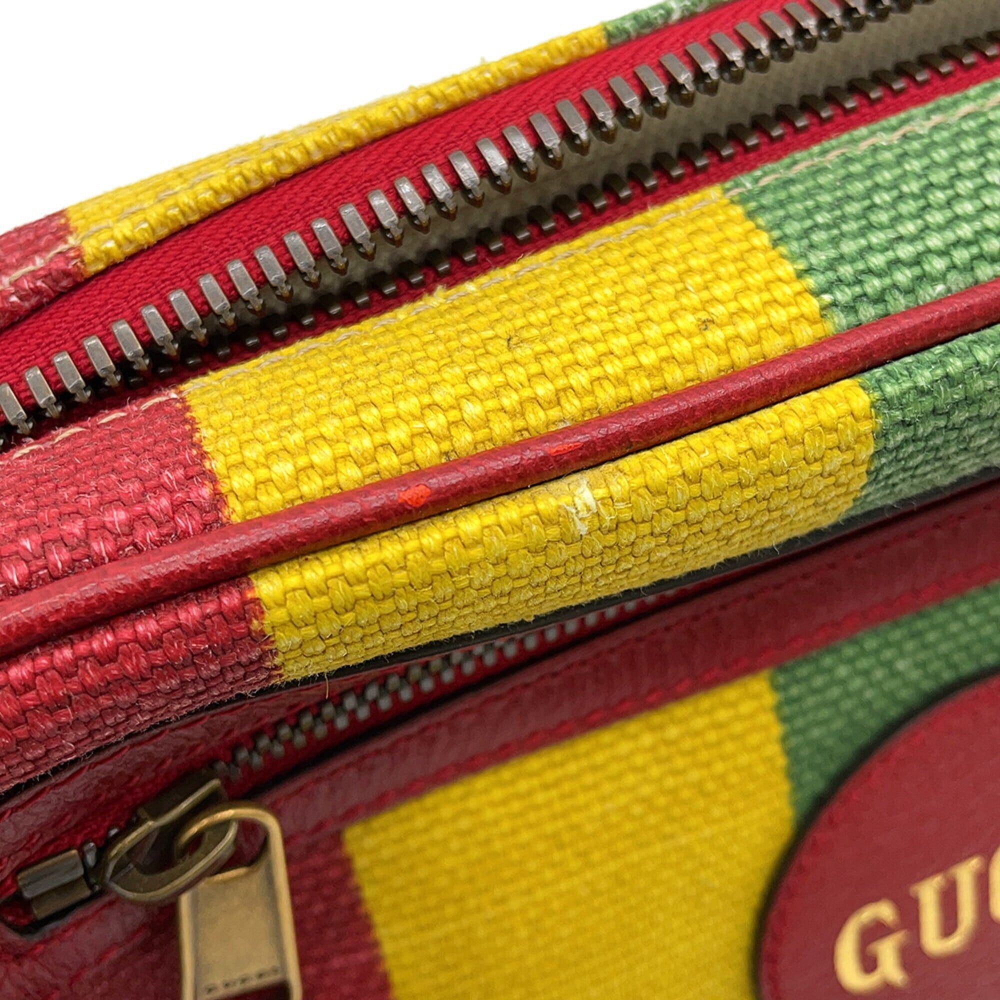 Gucci Multi-Color Red Color Canvas Fanny Pack Handbag (Pre-Owned)