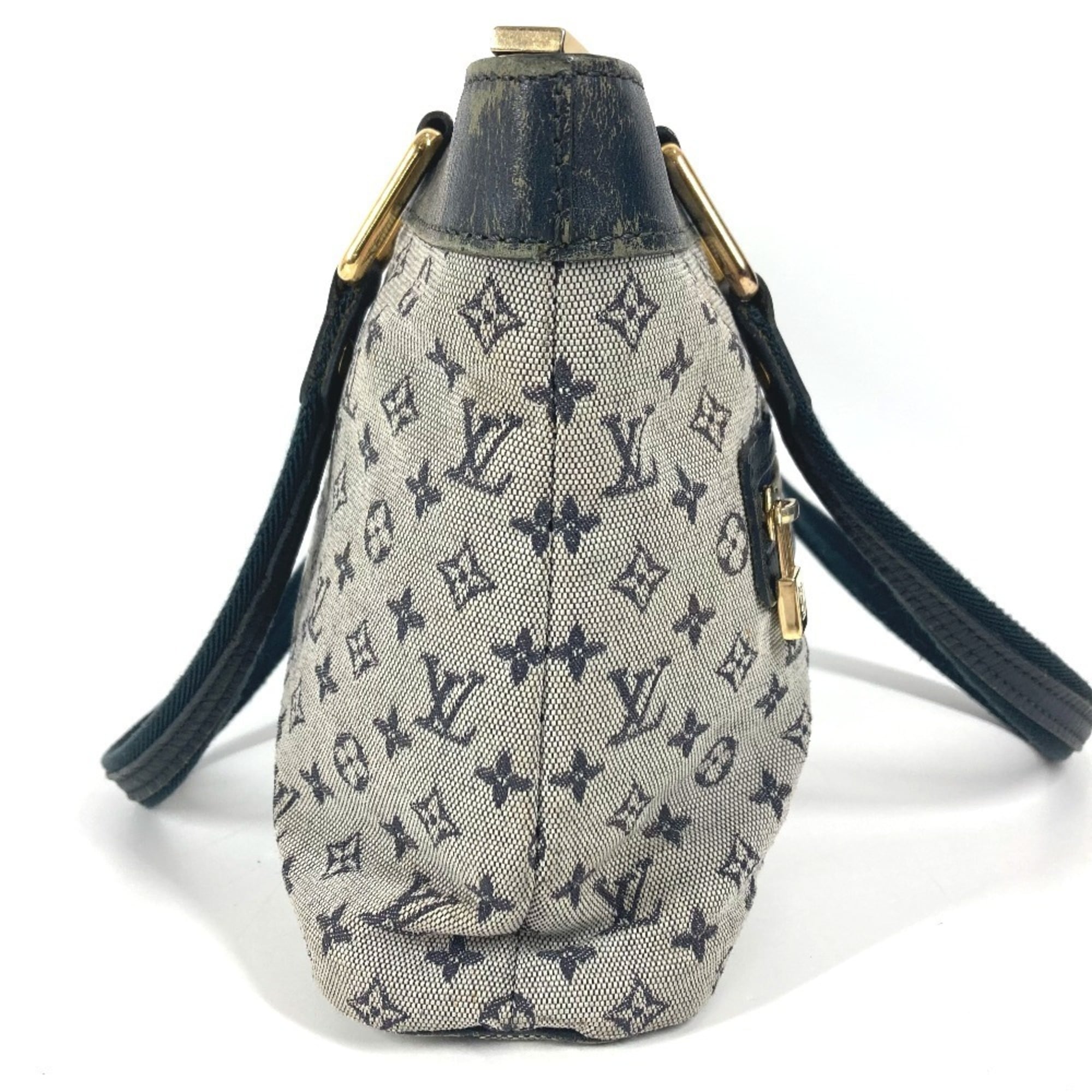 Louis Vuitton Navy Monogram Mini Canvas Leather Handbag Shoulder Bag Tote Bag