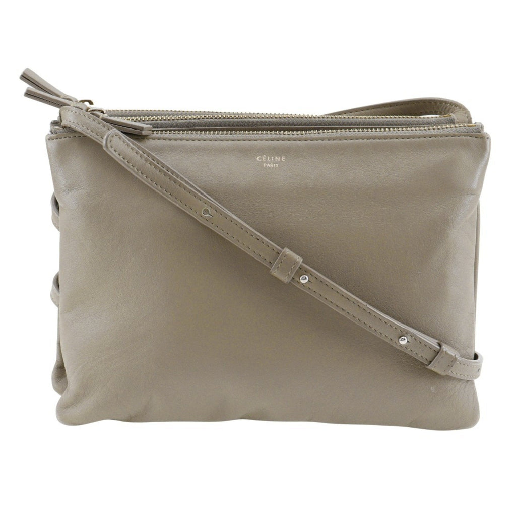 Celine Gray Leather Shoulder Bag