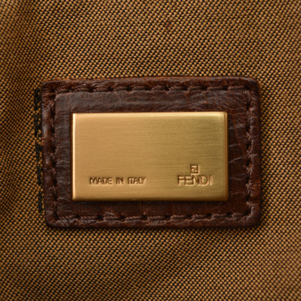 Fendi Zucca Khaki Brown Zucca Canvas Handbag