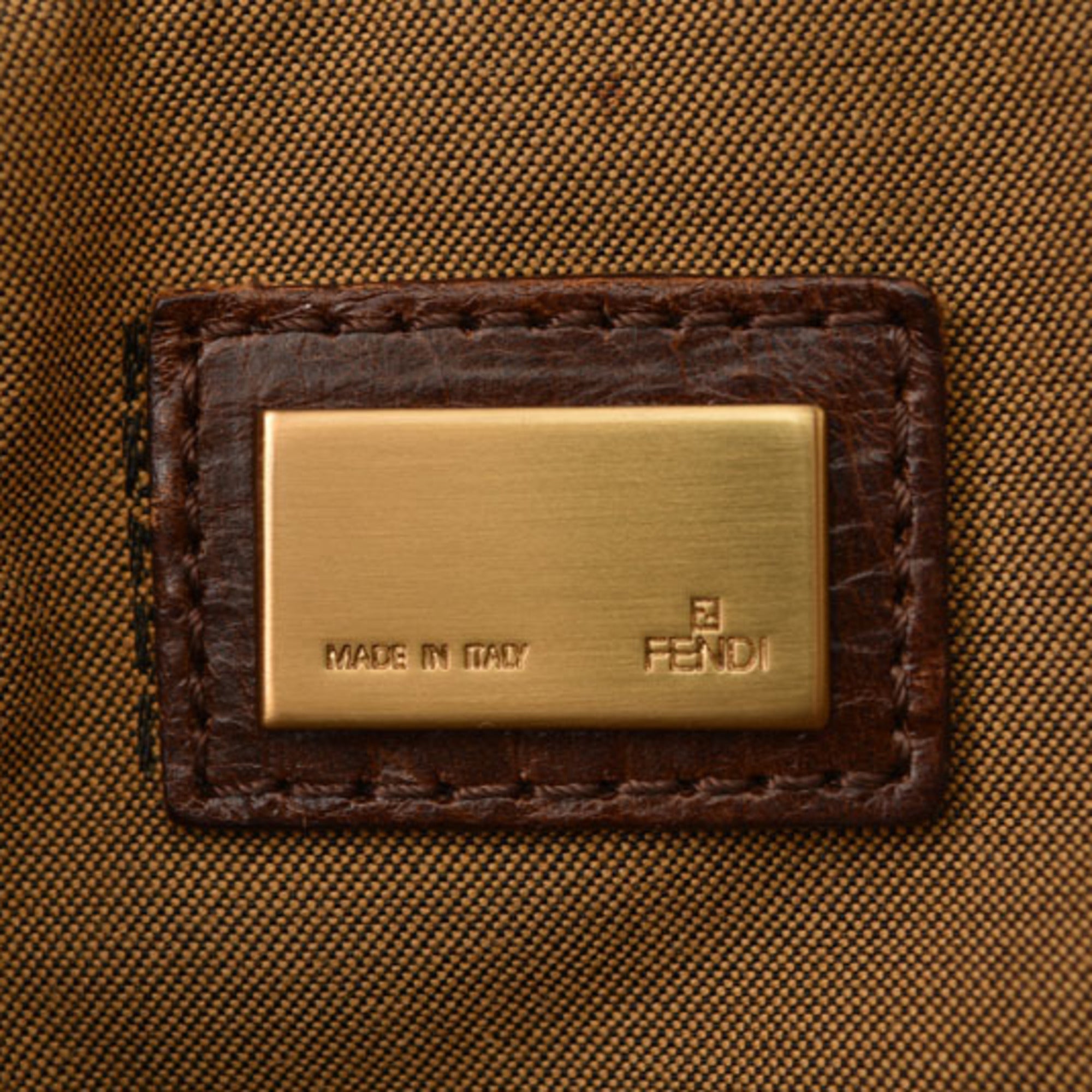 Fendi Zucca Khaki Brown Zucca Canvas Handbag