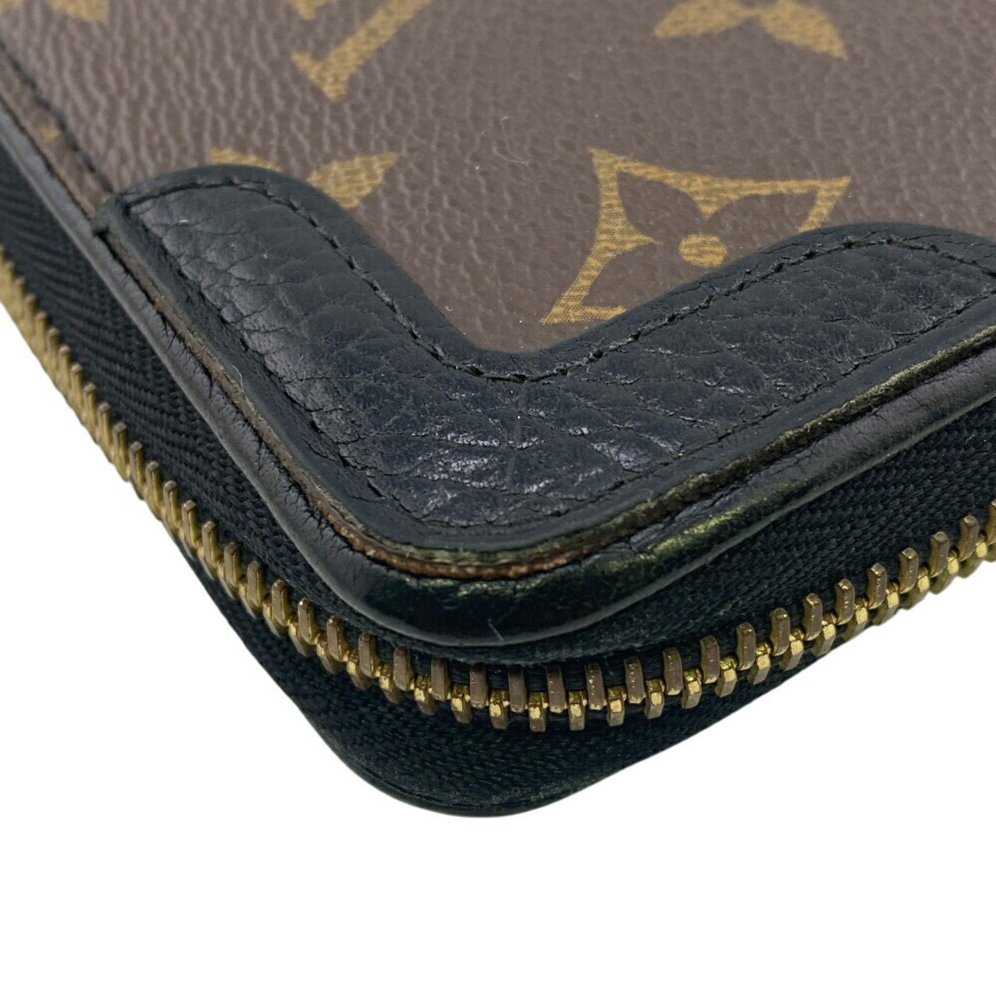 Louis Vuitton Monogram Black Brown Monogram Monogram Long Wallet