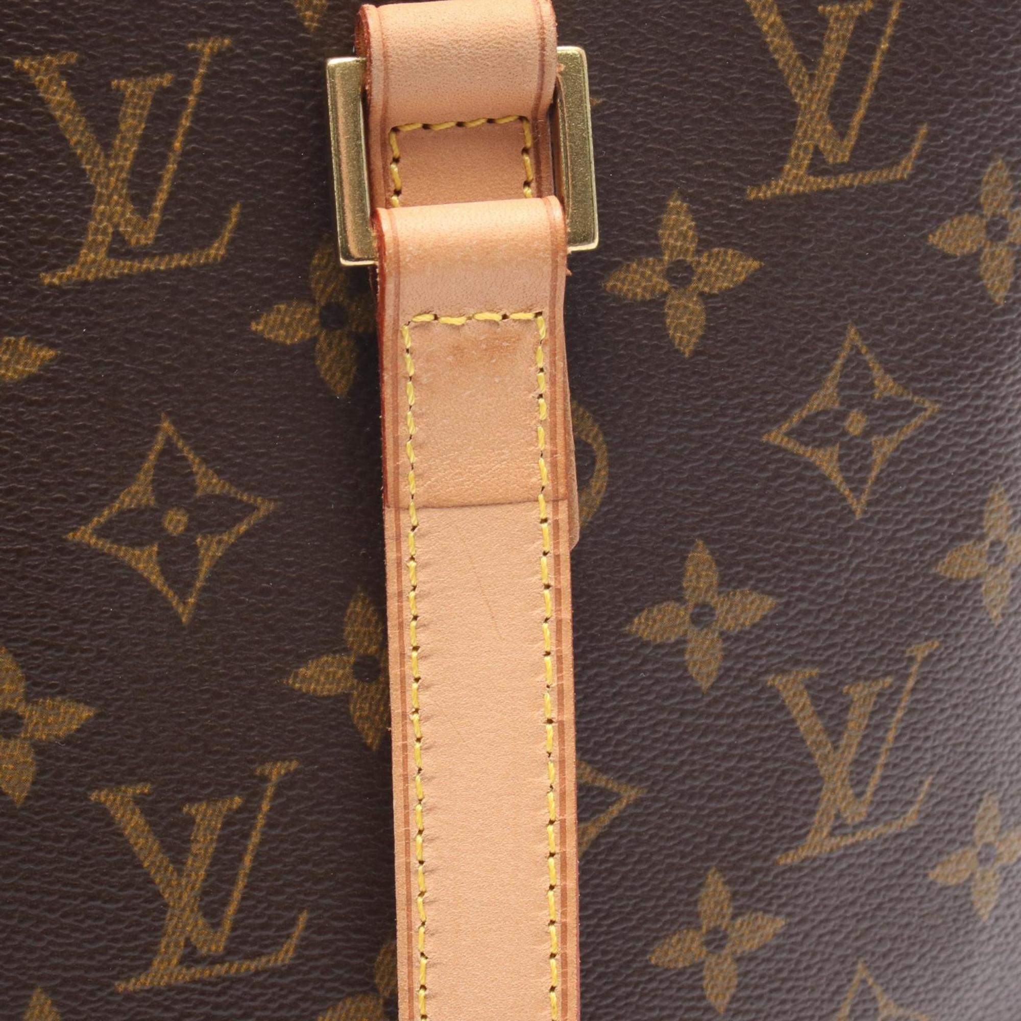 Louis Vuitton Brown Coated Canvas Leather Handbag Tote Bag