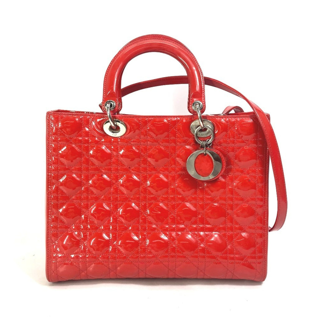 Christian Dior Red Color Leather Handbag Shoulder Bag (Pre-Owned)