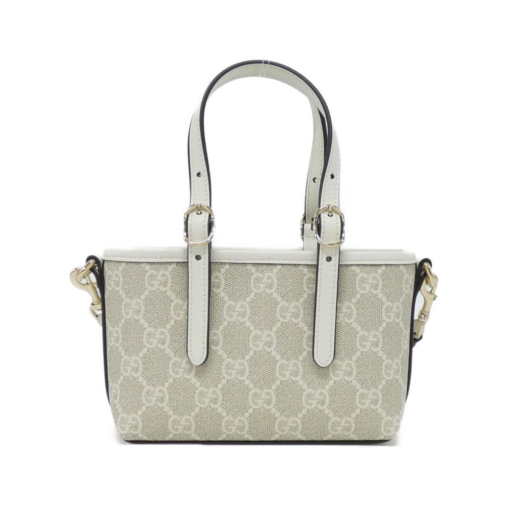 Gucci White Coated Canvas Leather Handbag (Pre-Owned)