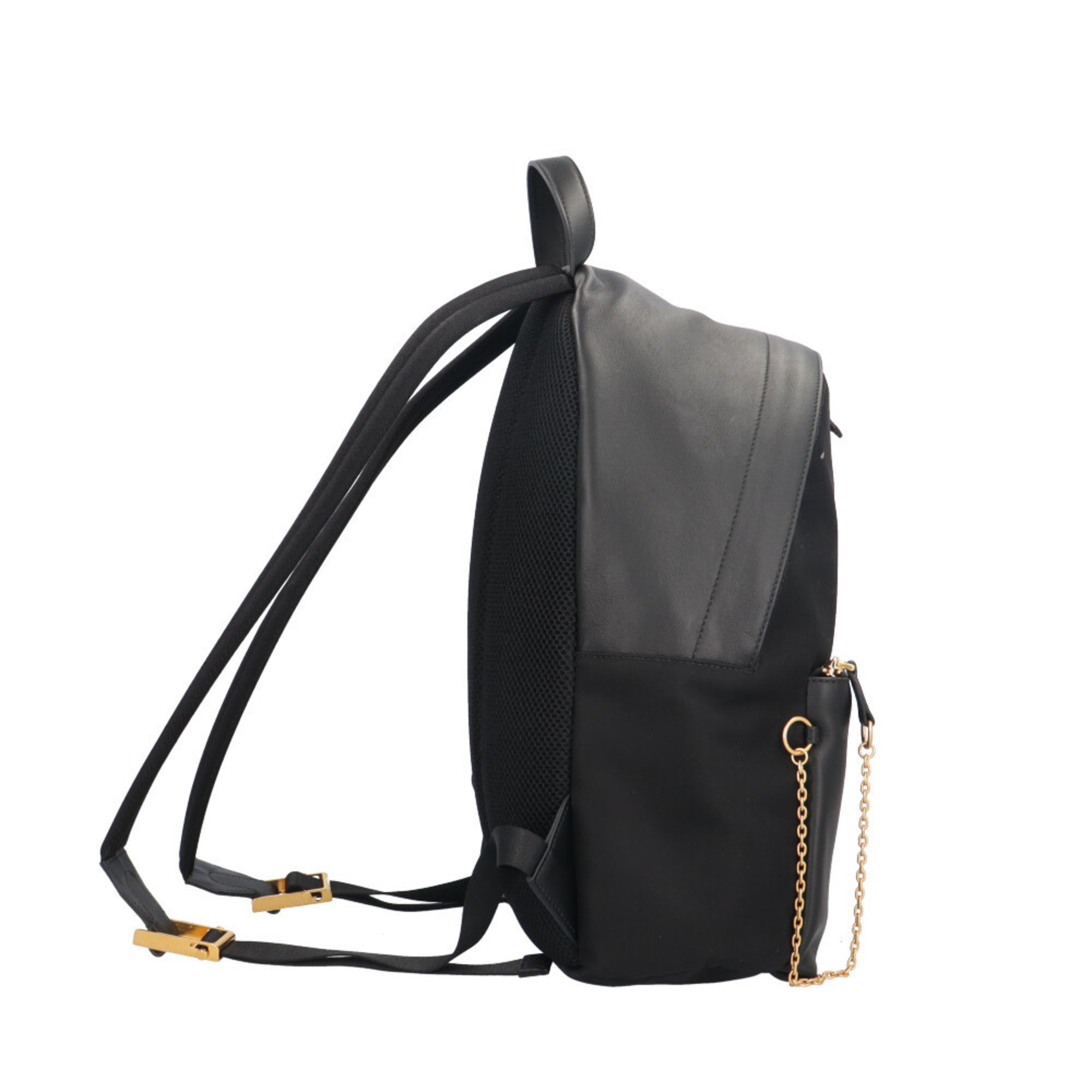 Fendi Black Nylon Leather Backpack