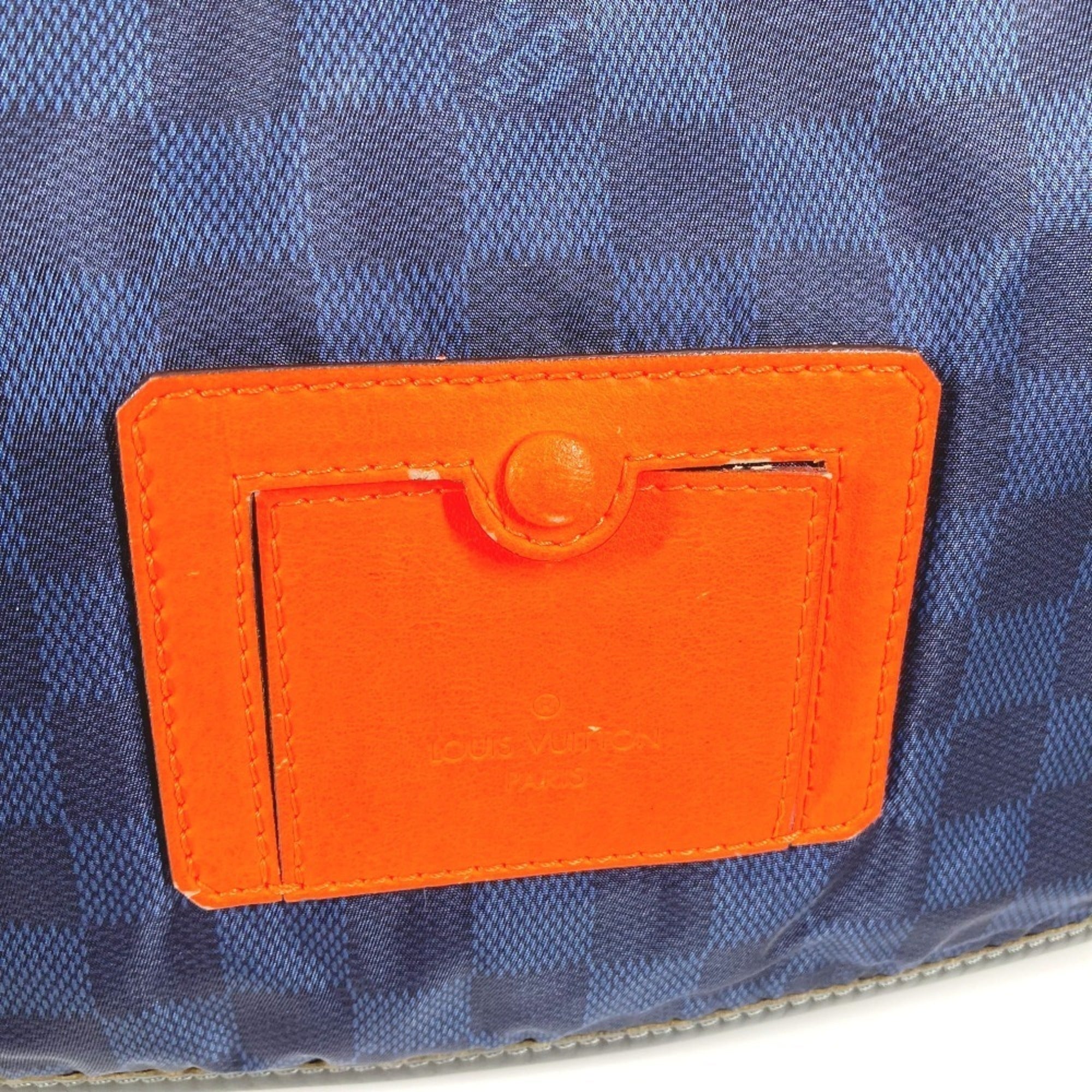 Louis Vuitton Navy Orange Leather Nylon Messenger Bag Shoulder Bag