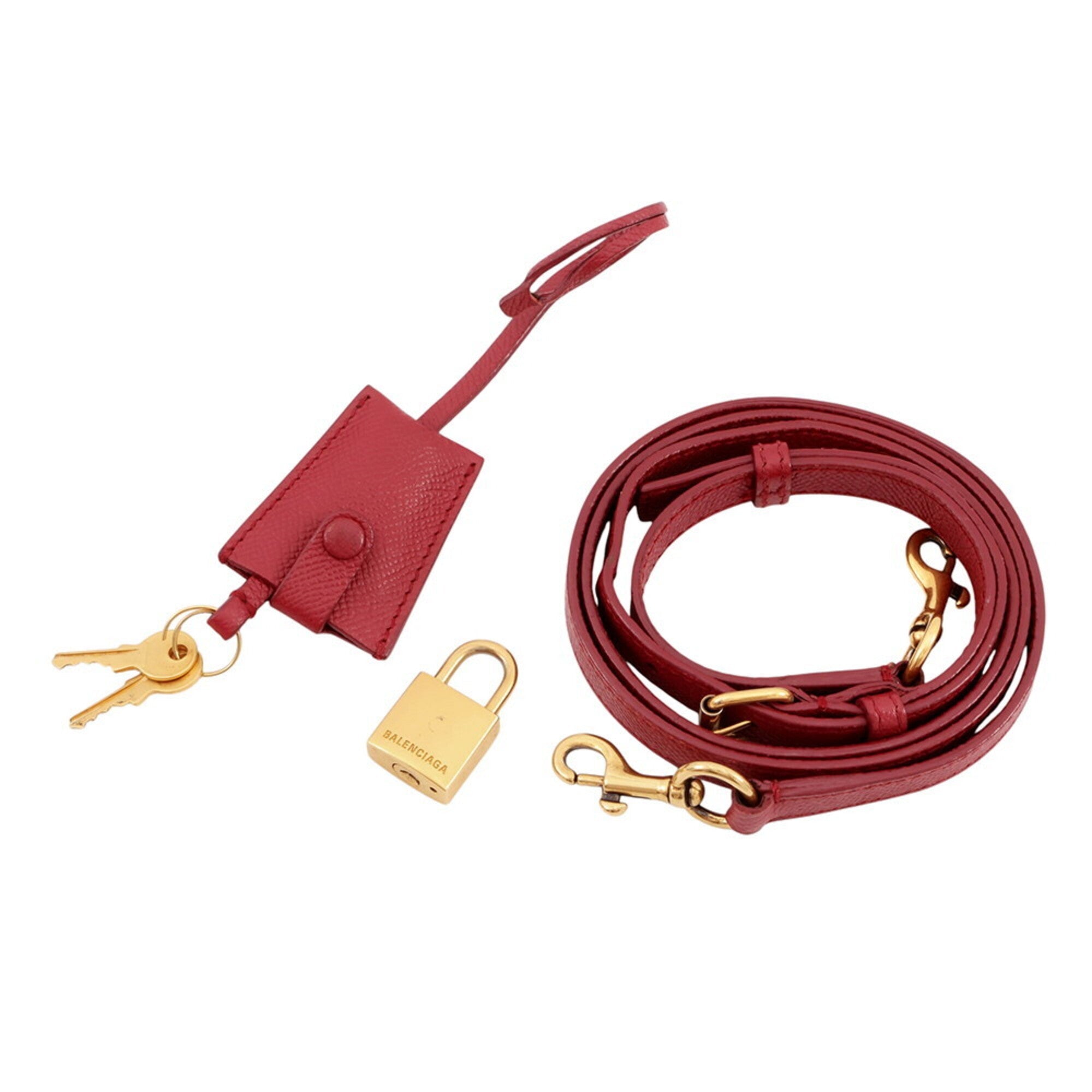 Balenciaga Red Color Leather Handbag Shoulder