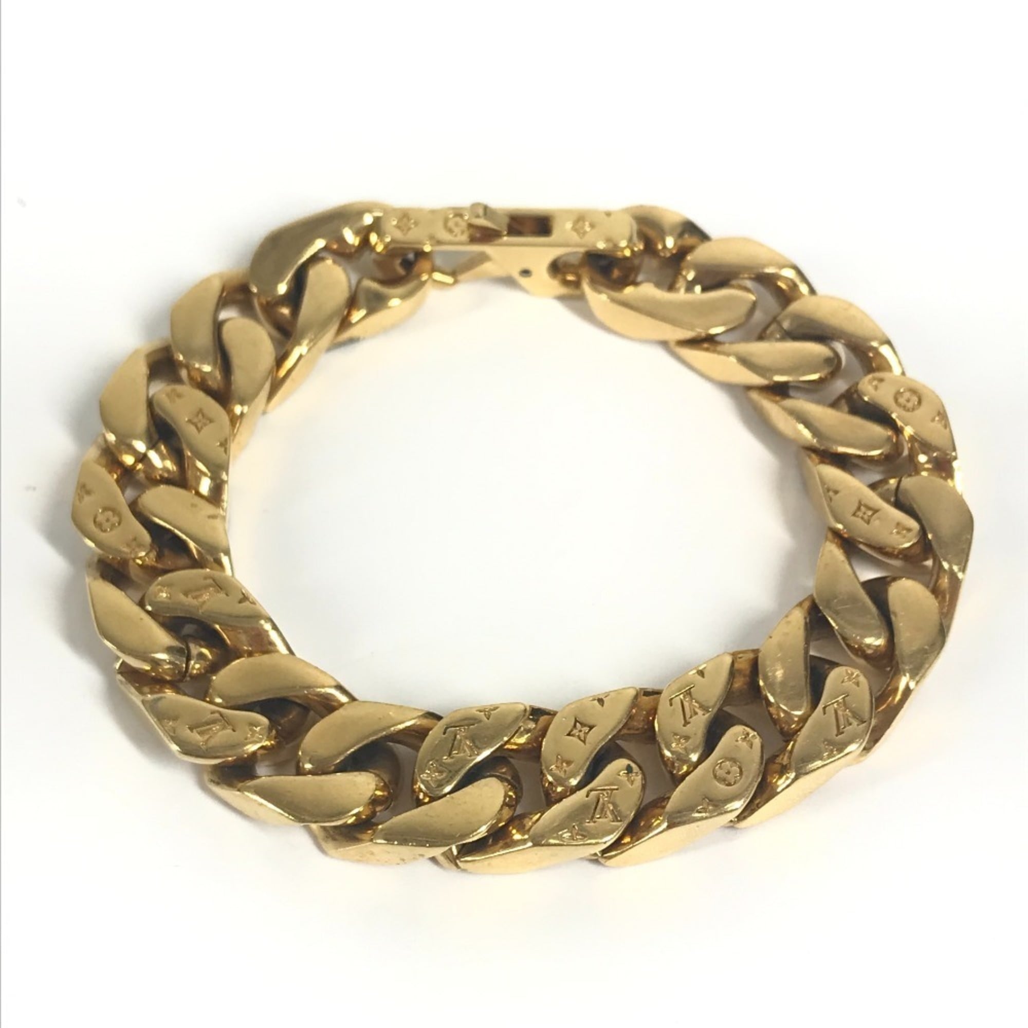 Louis Vuitton Monogram Gold Metal Charm Bracelet