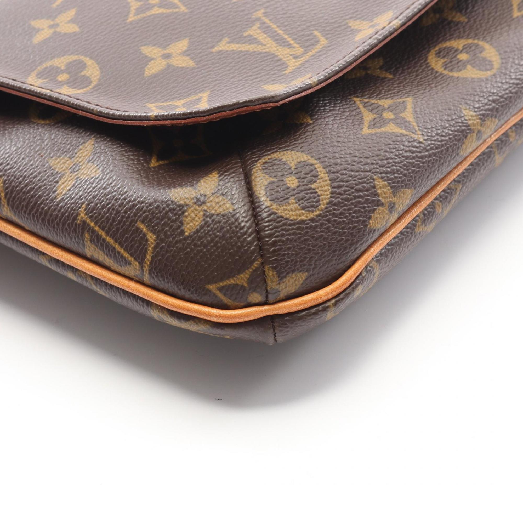 Louis Vuitton Monogram Brown Coated Canvas Leather Shoulder Bag
