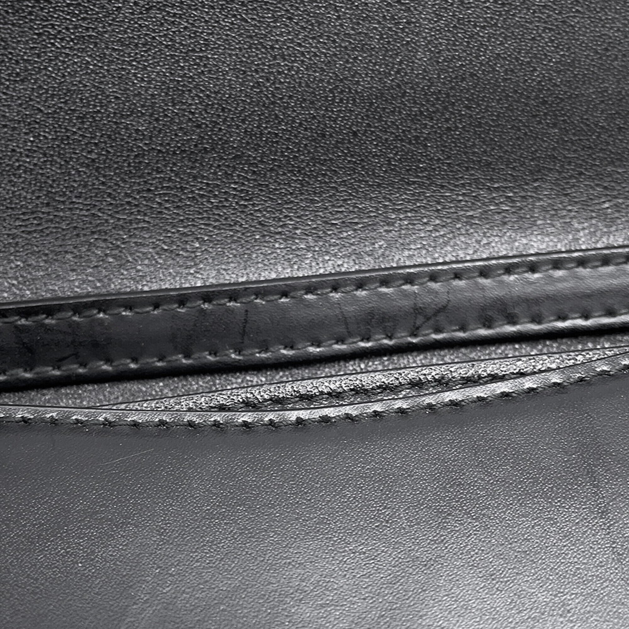 Balenciaga Black Leather Handbag Pouch Shoulder