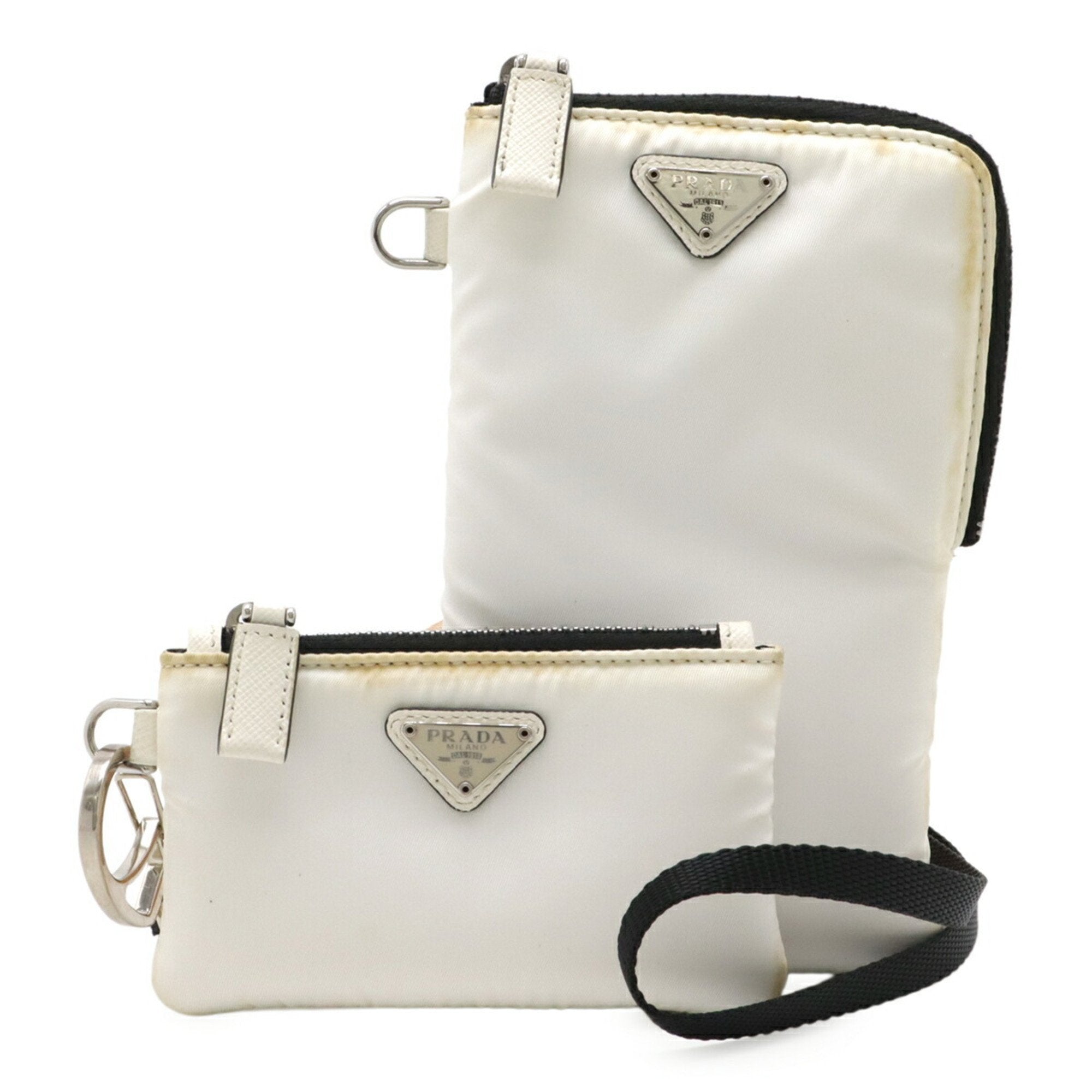 Prada White Nylon Pouch Shoulder Bag
