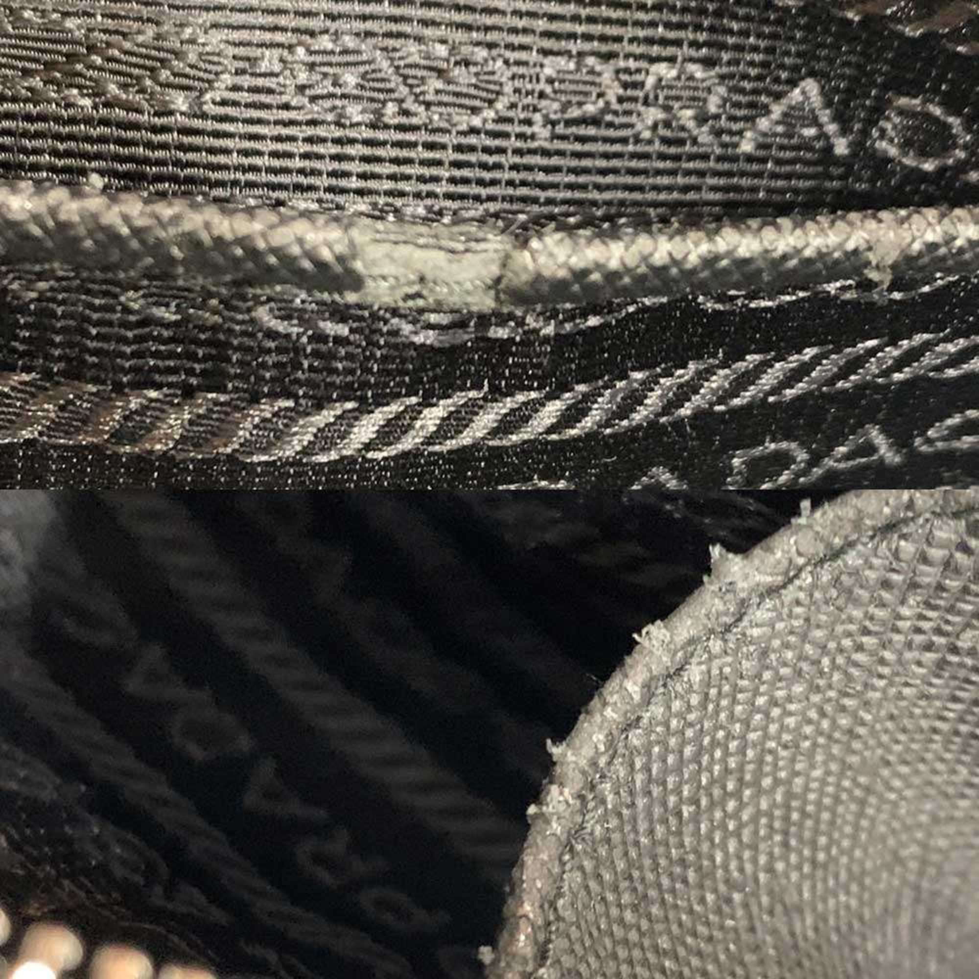 Prada Black Nylon Leather Handbag