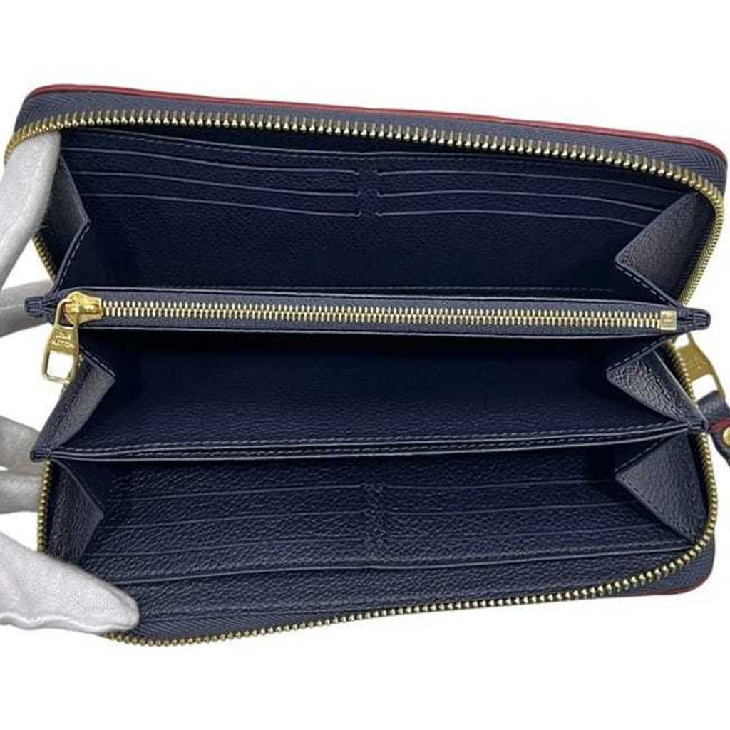 Louis Vuitton Monogram Empreinte Marine Rouge Navy Leather Long Wallet