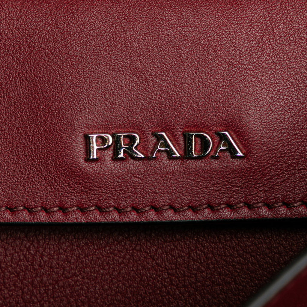 Prada Red Color Leather Shoulder Bag