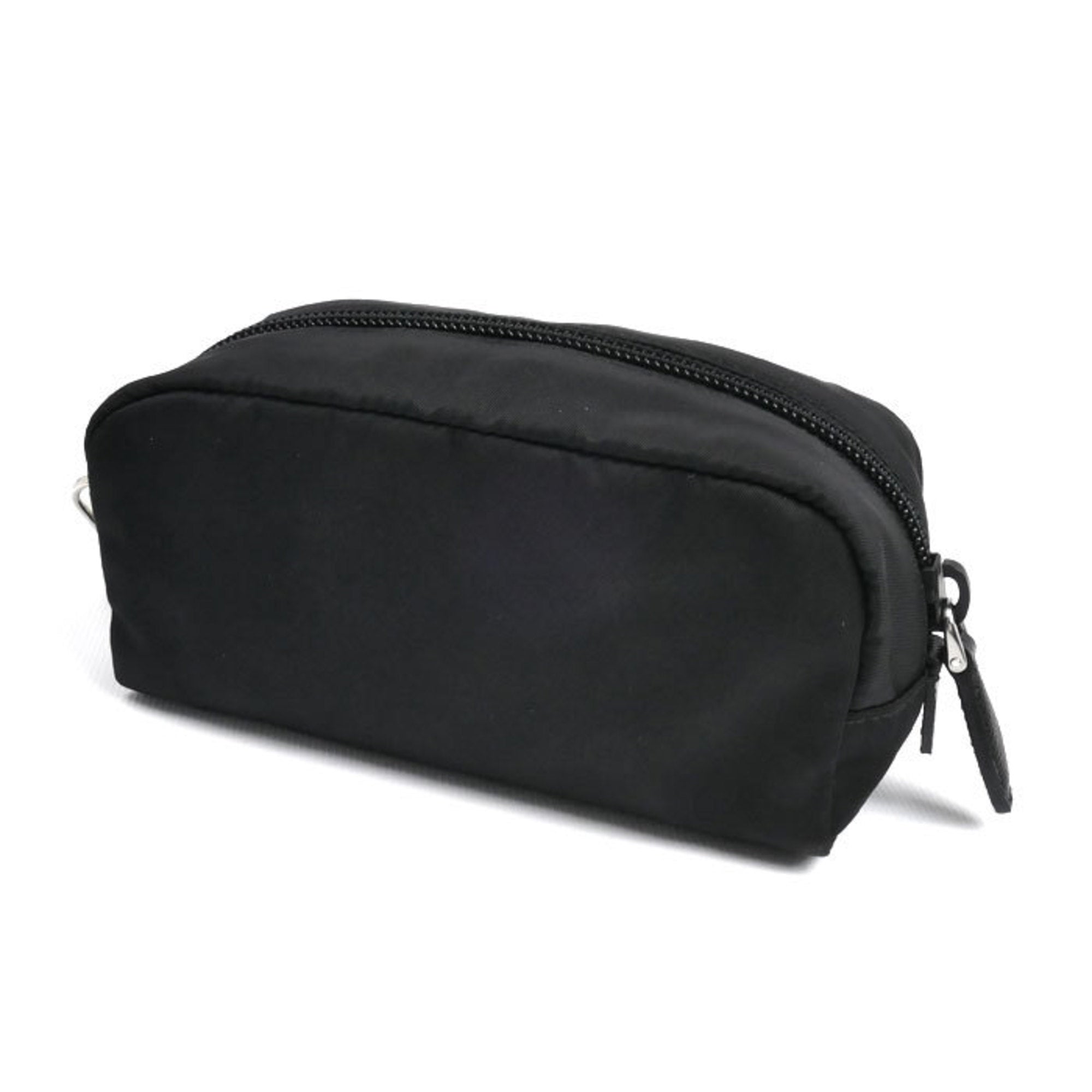 Prada Black Leather Nylon Pouch