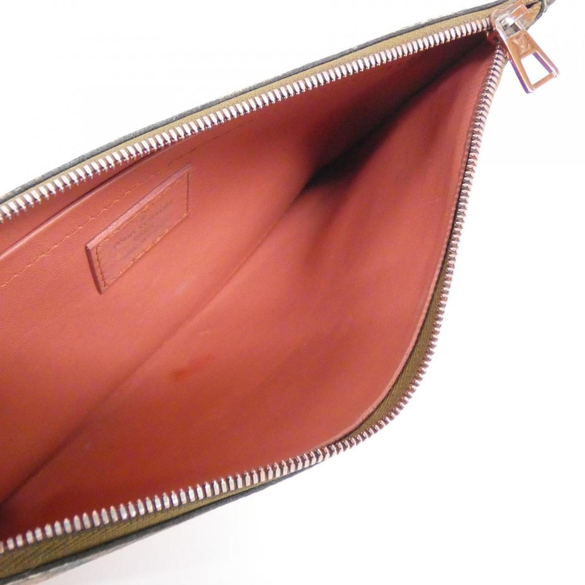 Louis Vuitton Corail Coated Canvas Handbag Pouch