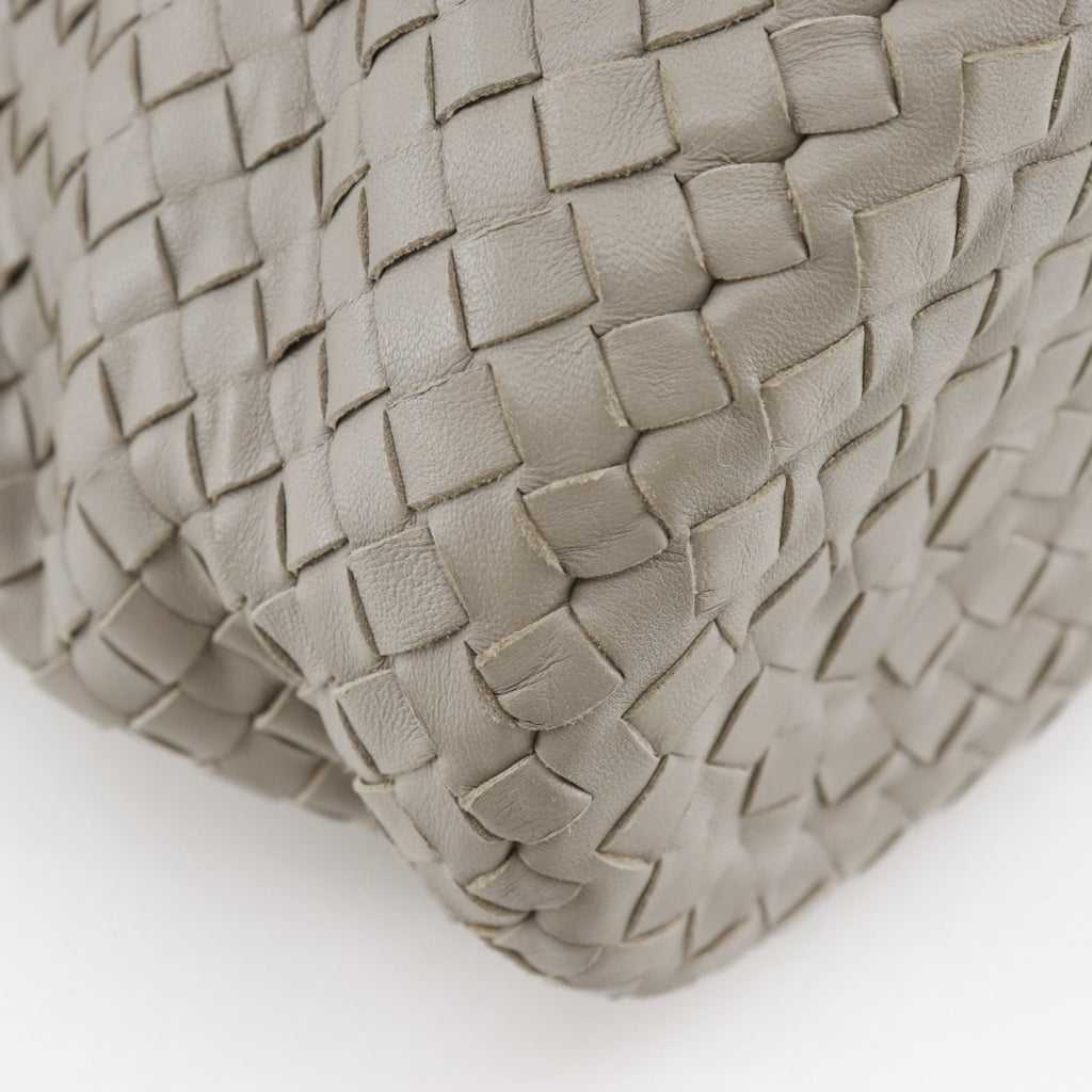 Bottega Veneta Gray Intrecciato Shoulder Bag