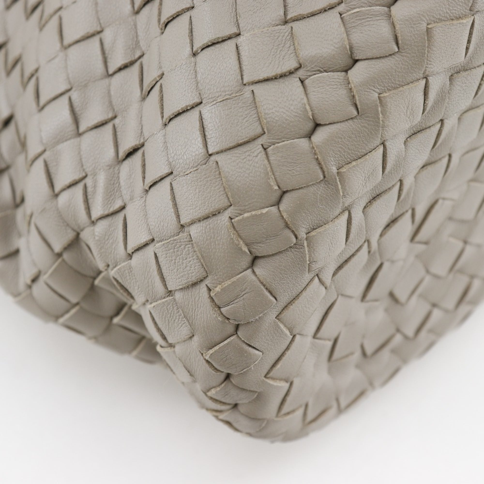 Bottega Veneta Gray Intrecciato Shoulder Bag