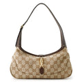 Gucci Brown Gg Canvas Leather Handbag Shoulder Bag (Pre-Owned)