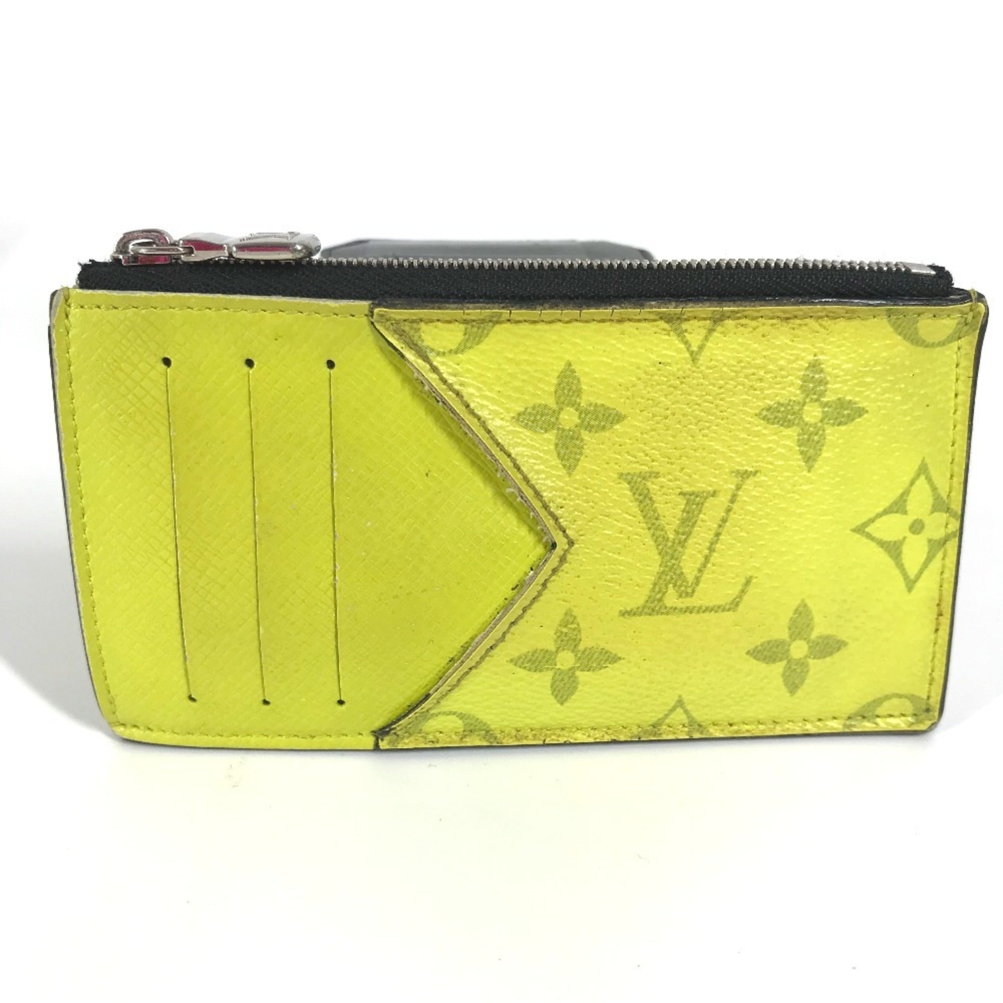 Louis Vuitton Taigarama Yellow Monogram Taiga Leather Coin Purse/Coin Case