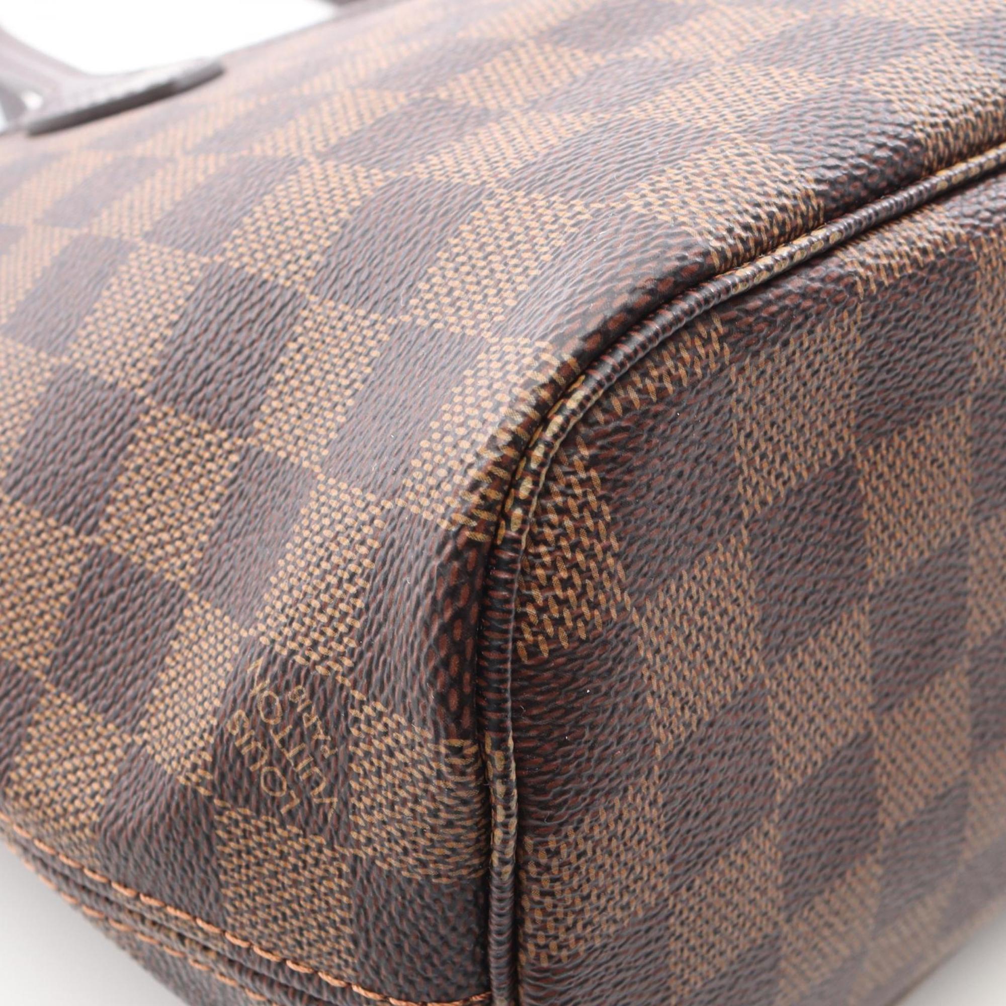 Louis Vuitton Brown Ebene Coated Canvas Leather Handbag Pouch Tote Bag