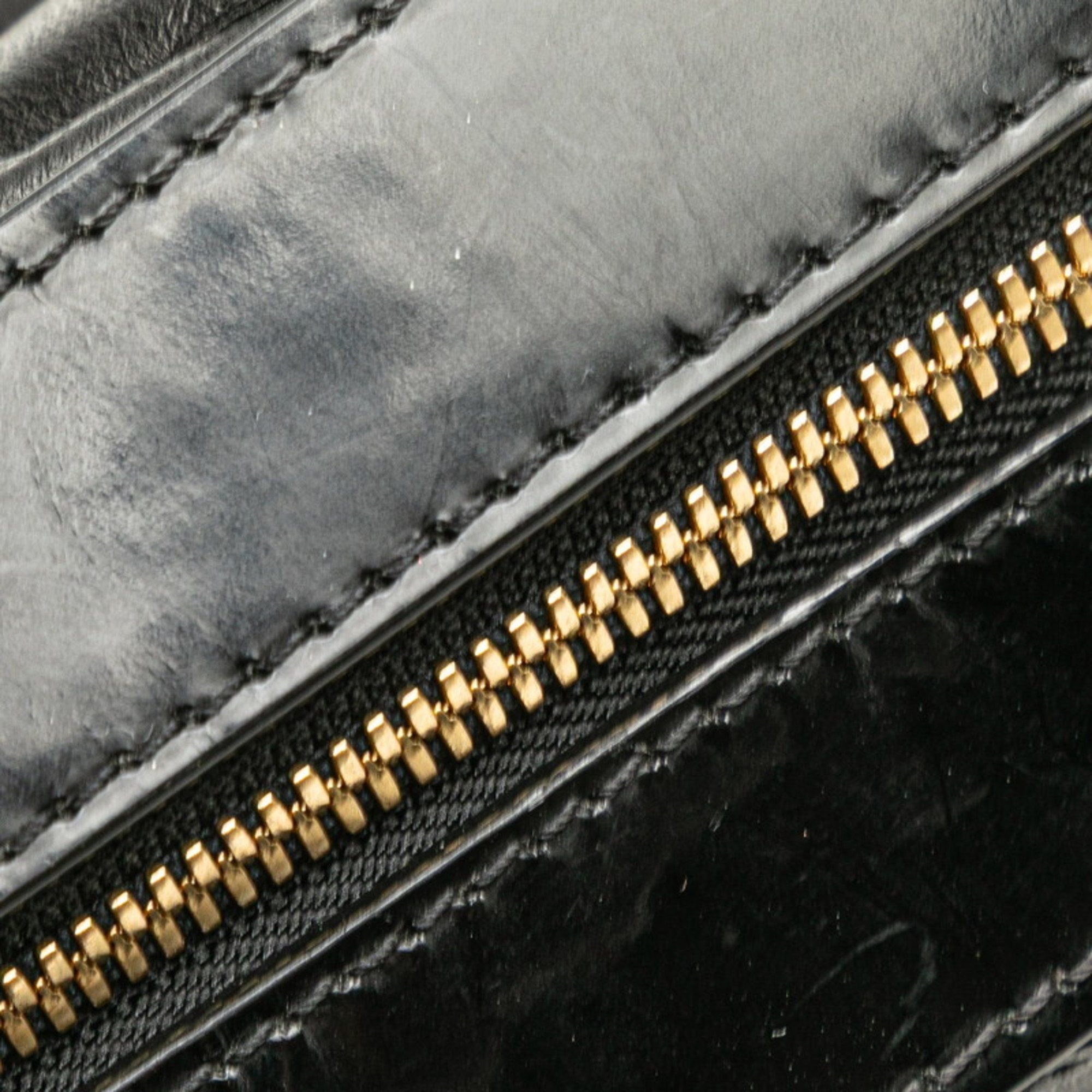 Louis Vuitton Black Leather Handbag Shoulder Bag