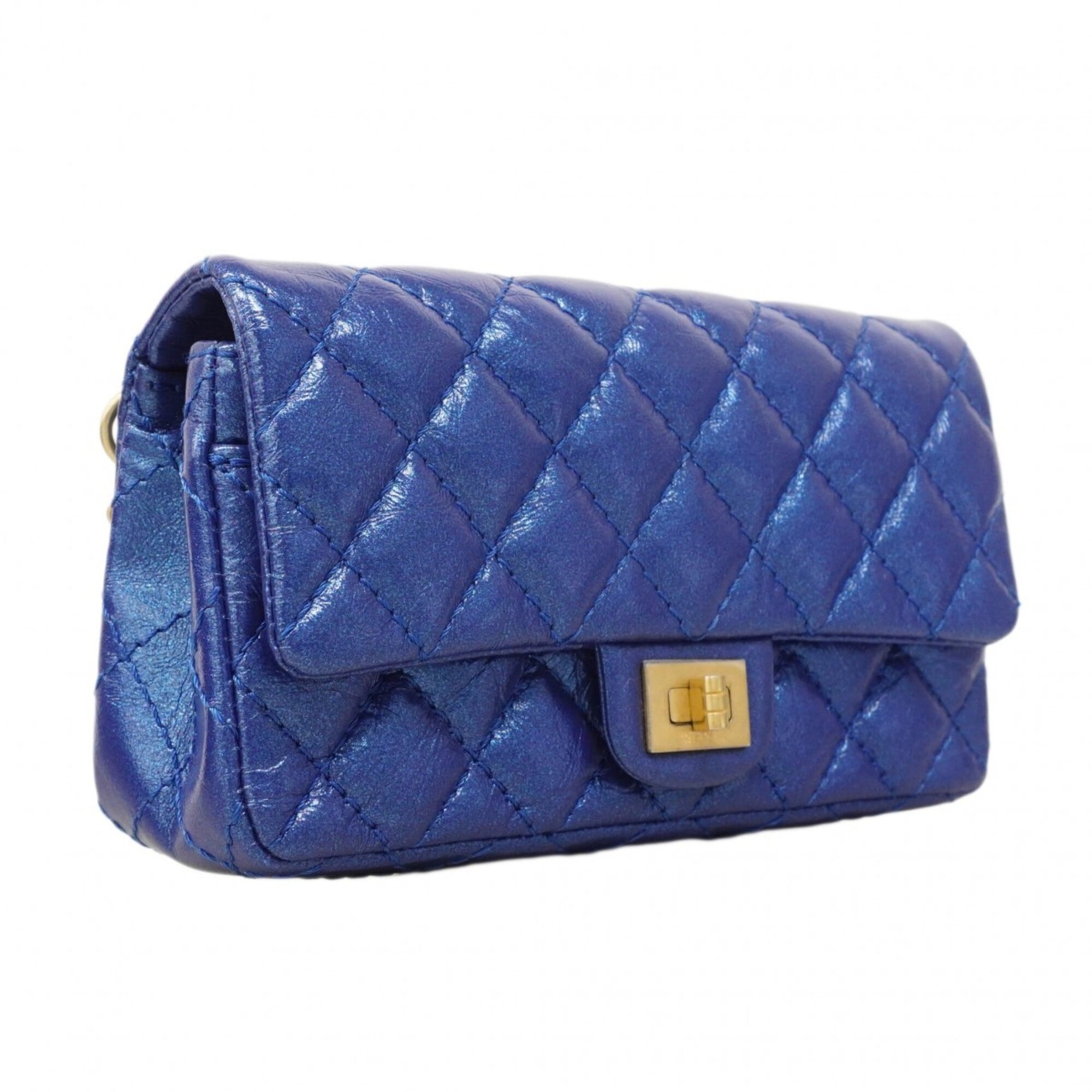 Chanel Blue Leather Shoulder Bag