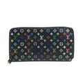Louis Vuitton Black Multi-Color Noir Monogram Multicolore Canvas Long Wallet