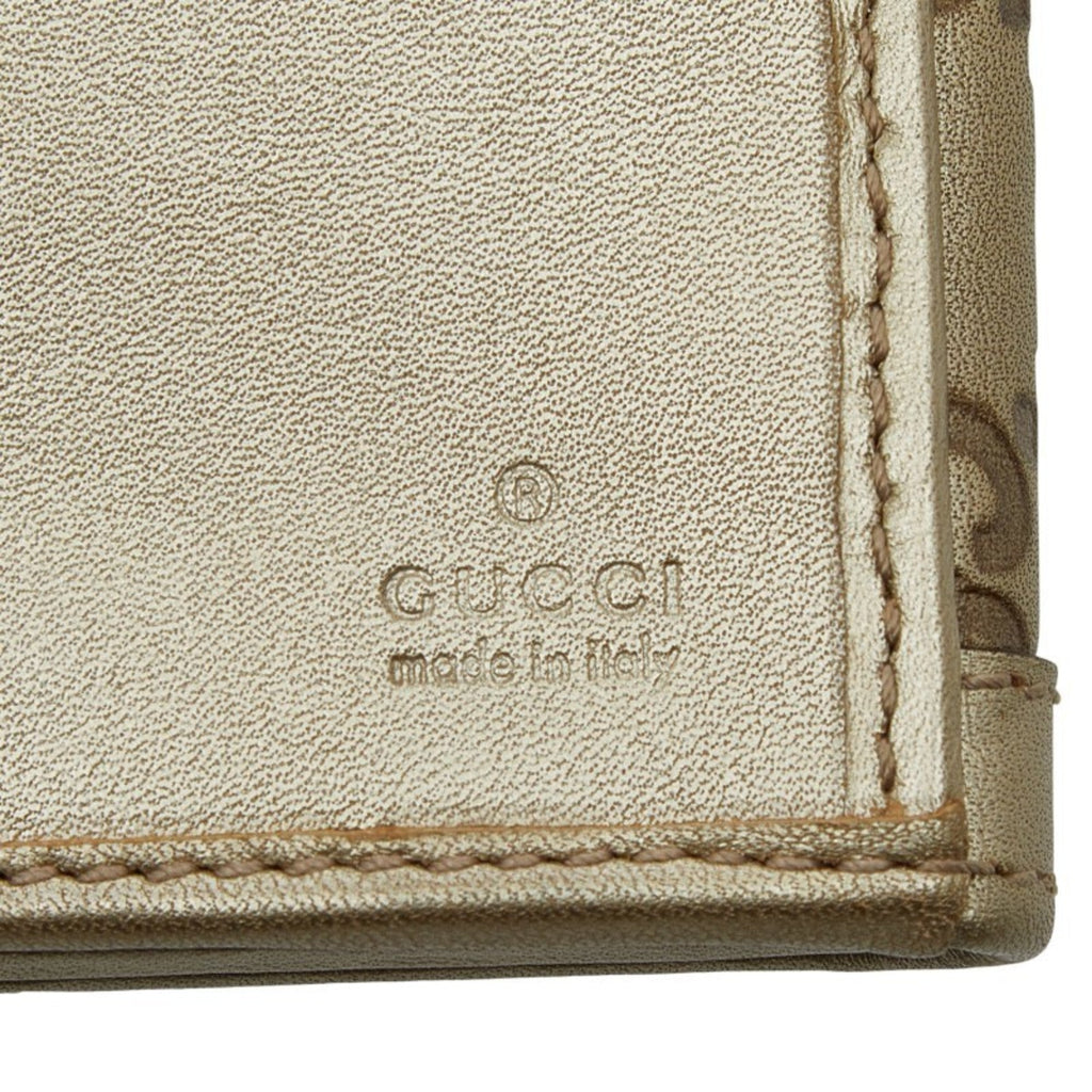 Gucci Gold Leather Coin Purse/Coin Case (Pre-Owned)