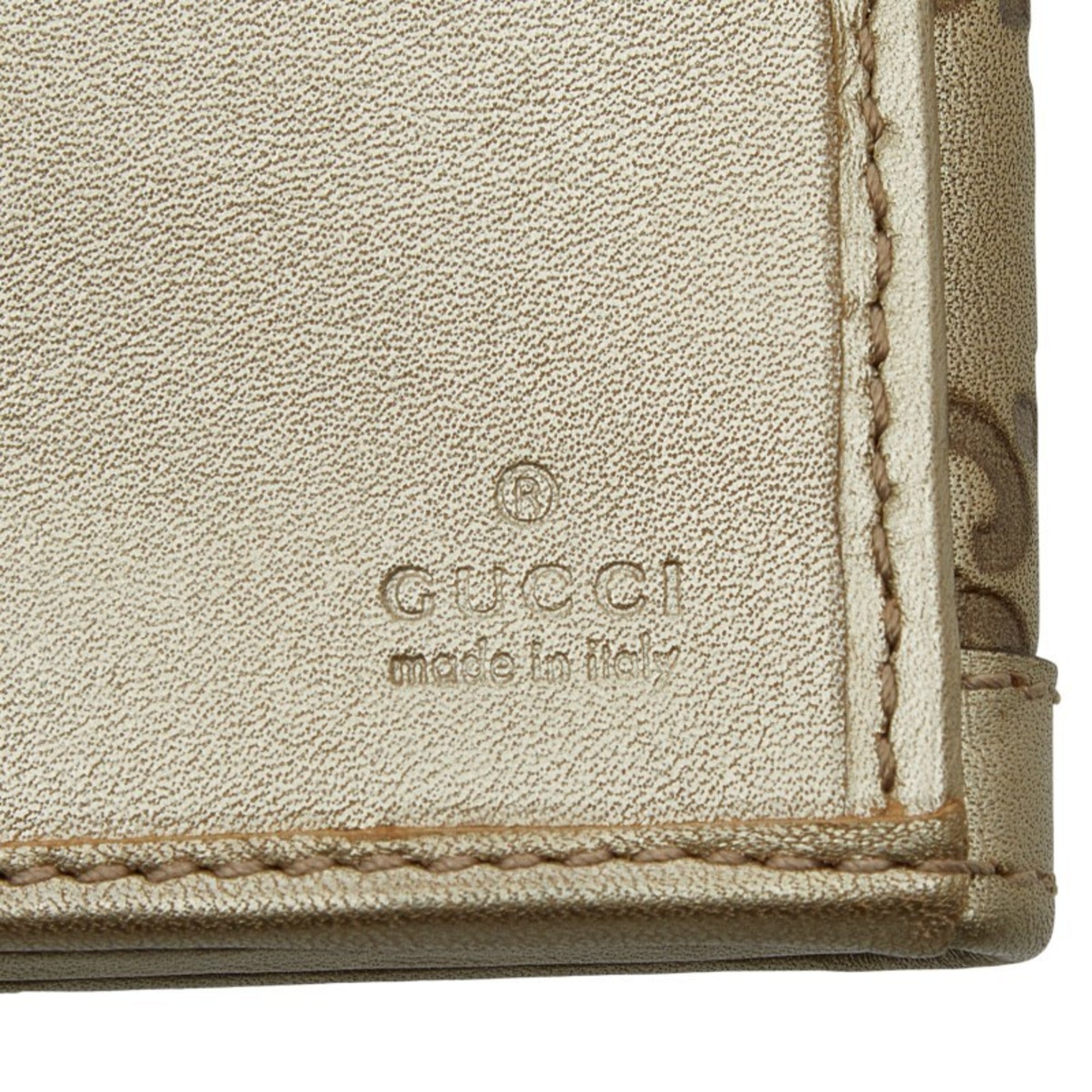 Gucci Gold Leather Coin Purse/Coin Case (Pre-Owned)