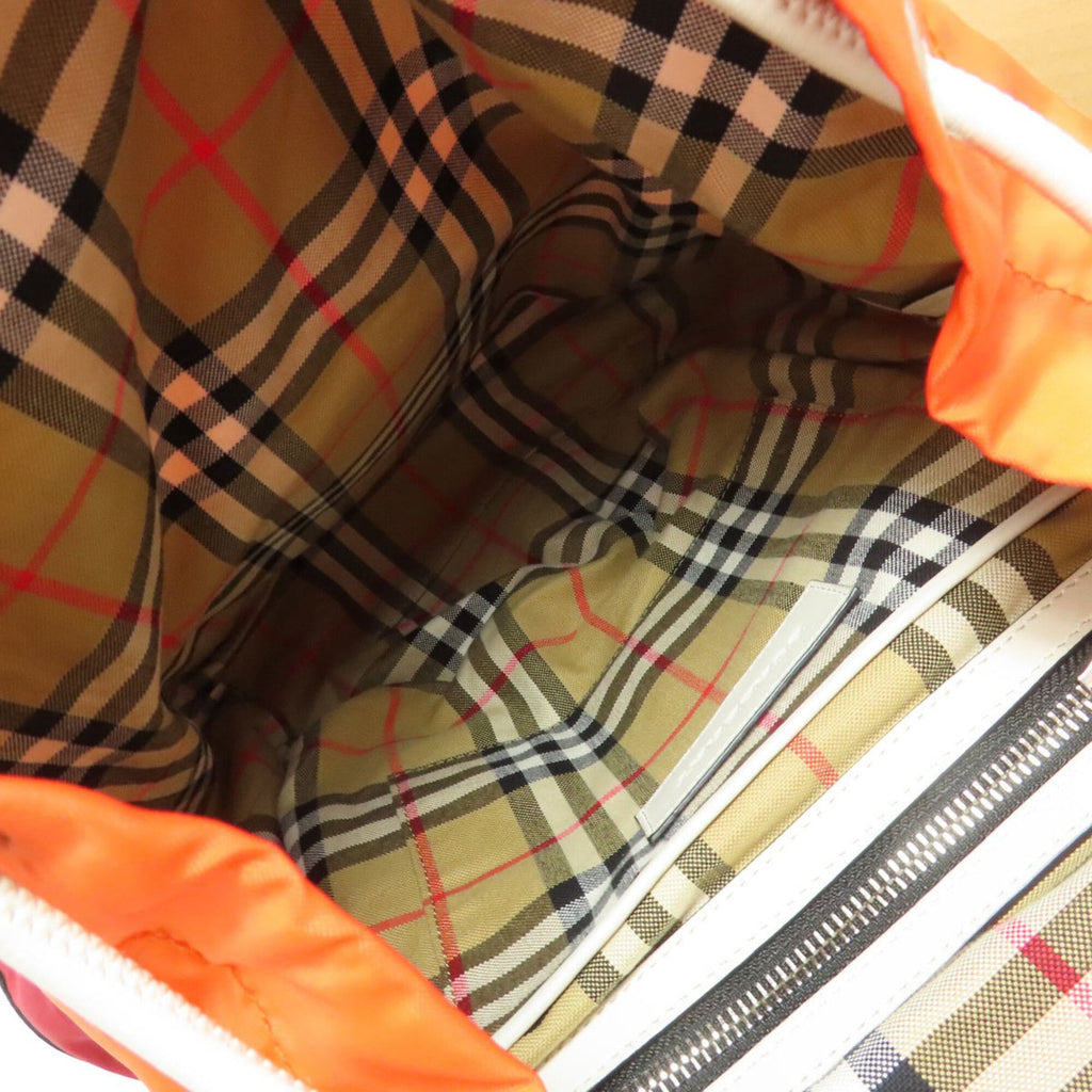 Burberry Orange Red Color Nylon Backpack