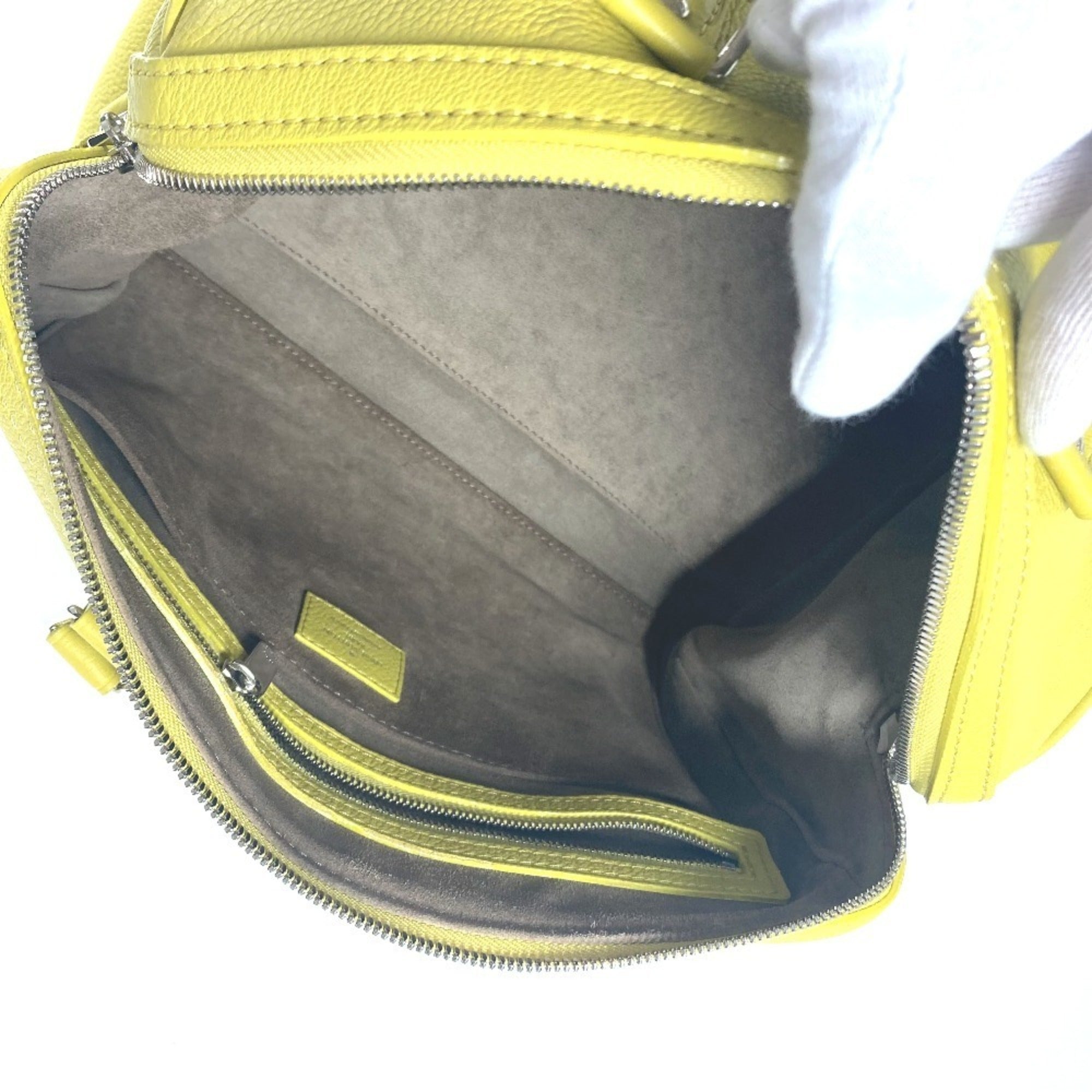 Louis Vuitton Pistache Yellow Leather Boston Bag Handbag Shoulder Bag