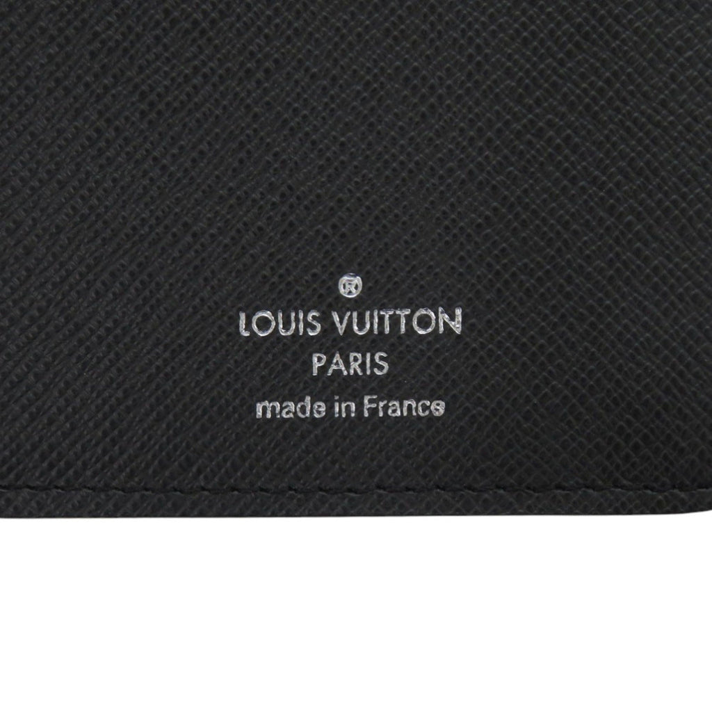 Louis Vuitton Black Noir Taiga Leather Leather Long Wallet